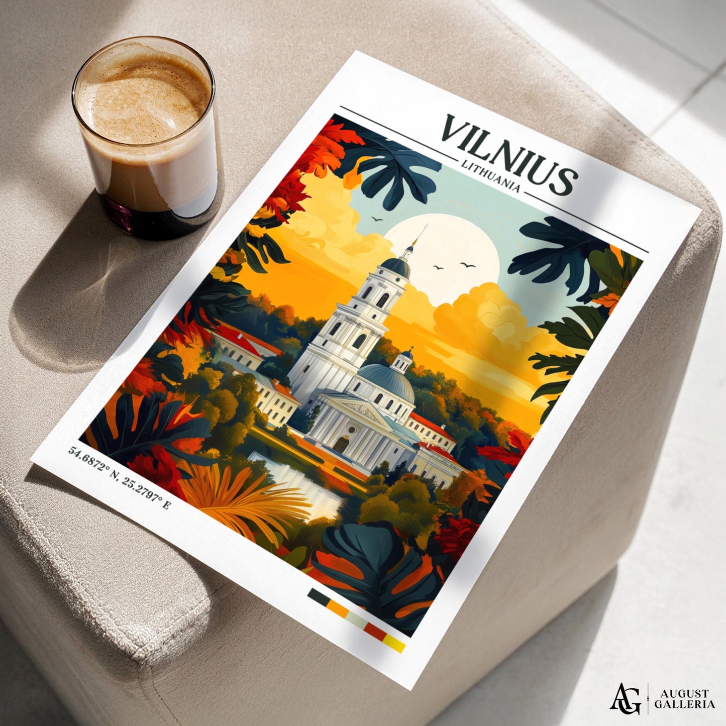 Vilnius Lithuania Retro Travel Print