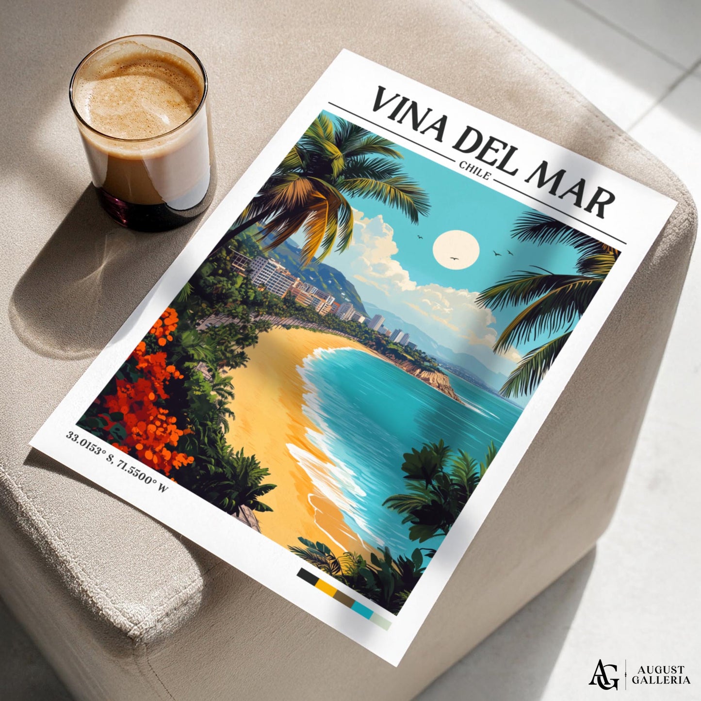 Viña del Mar Retro Travel Print