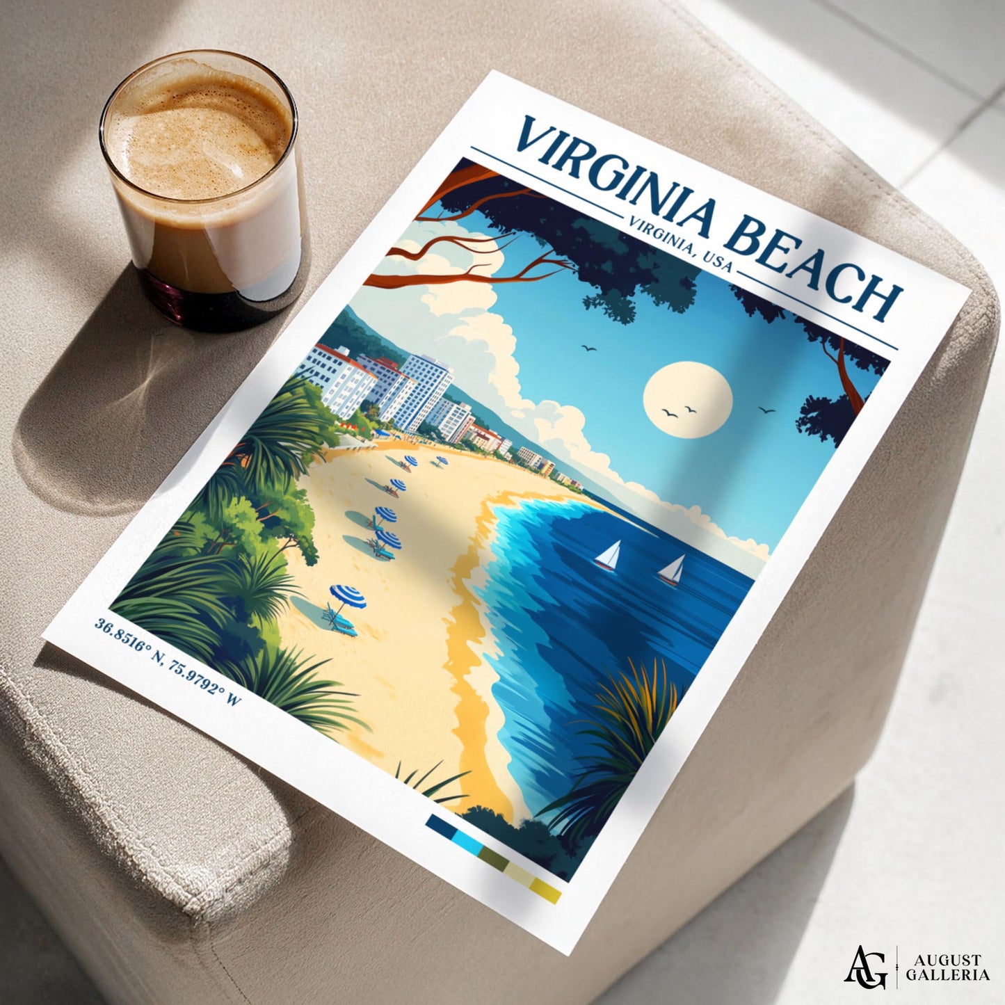 Virginia Beach Retro Travel Print