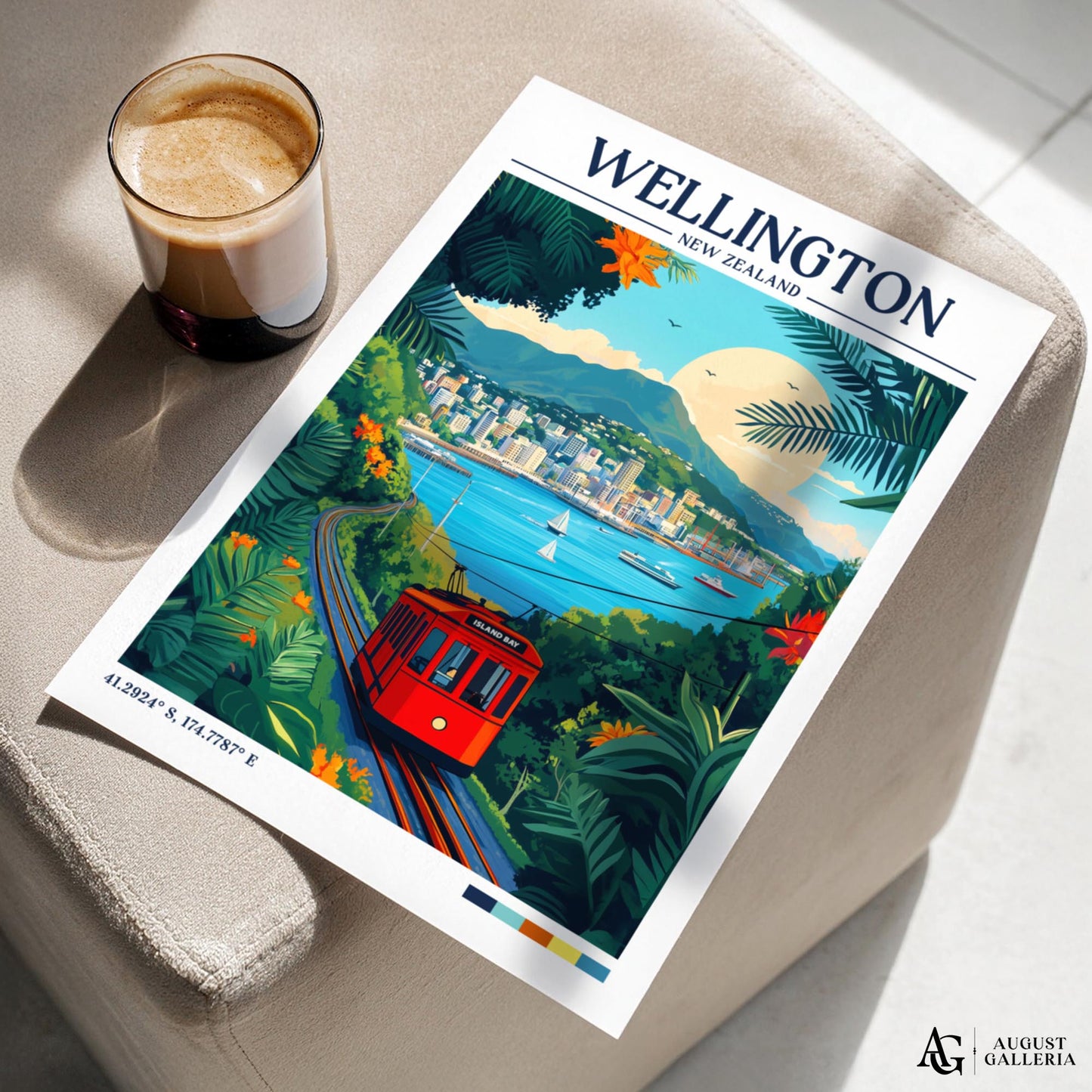 Wellington Retro Travel Print