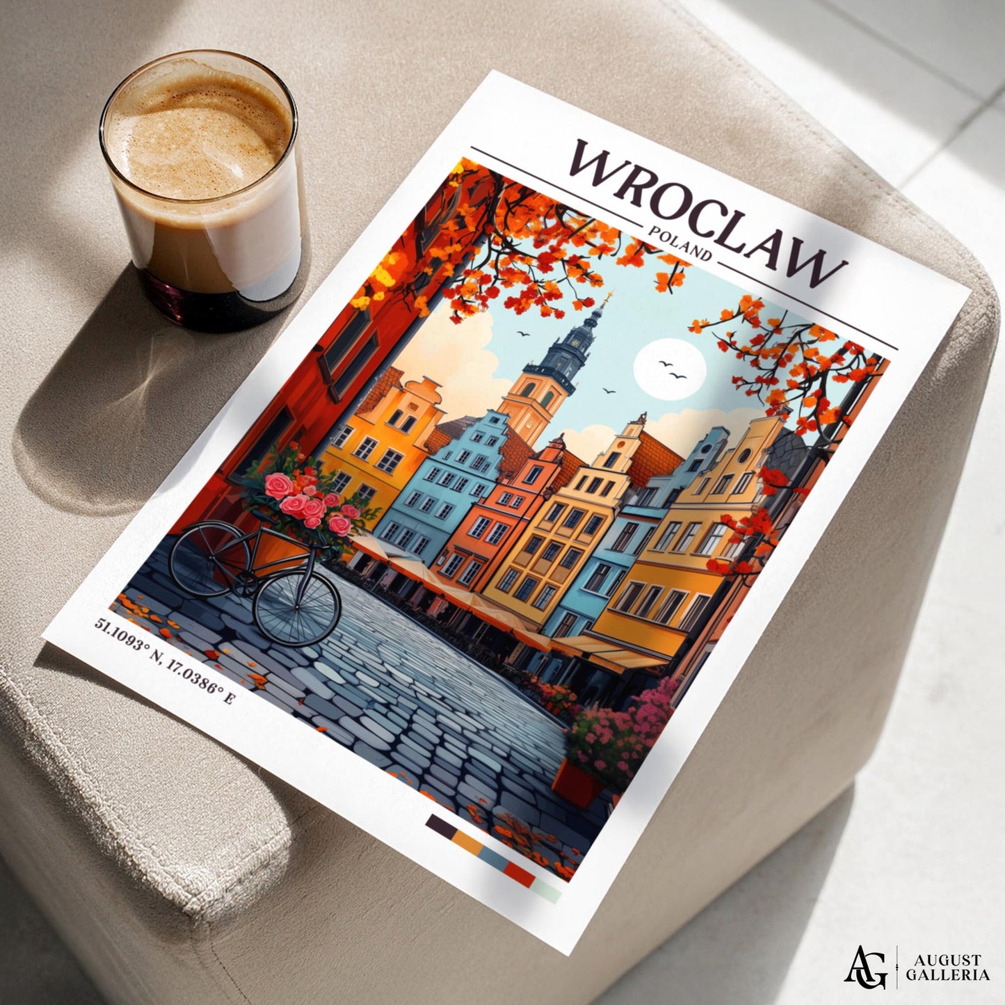 Wrocław Poland Retro Travel Print