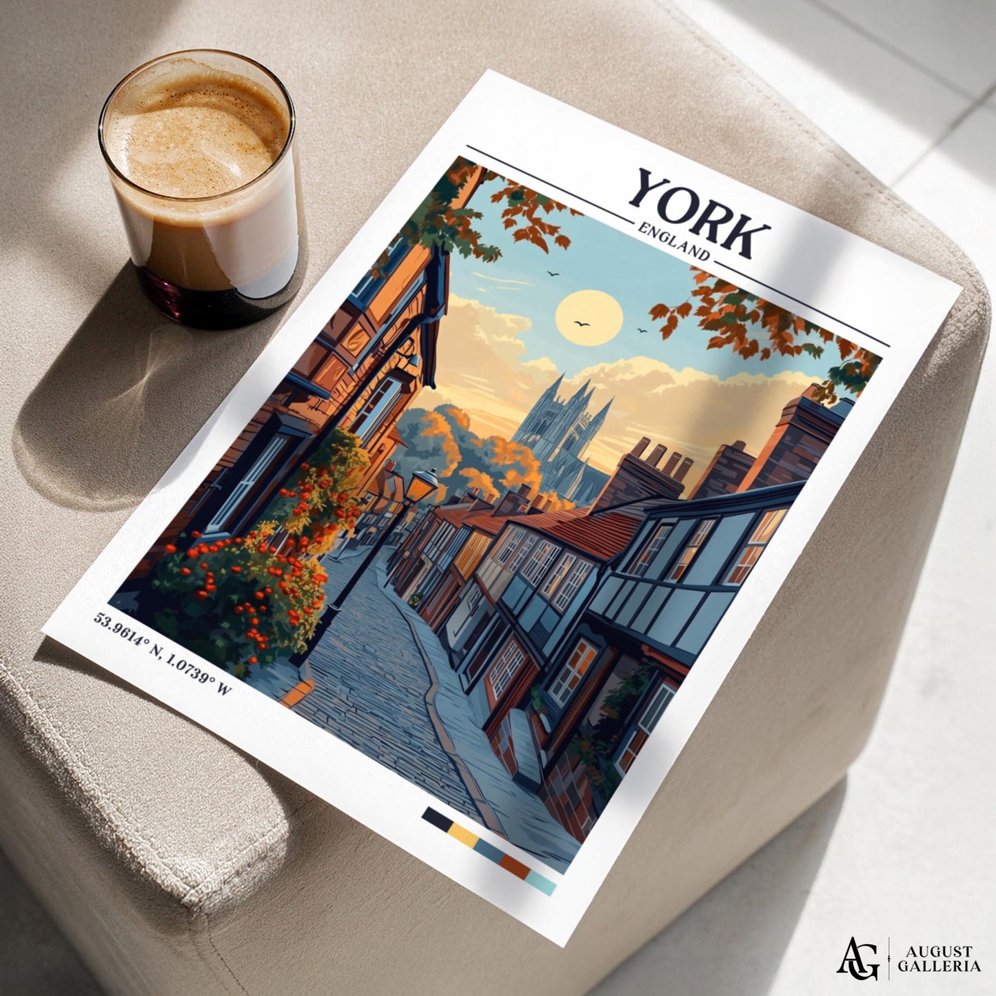 York England Retro Travel Print