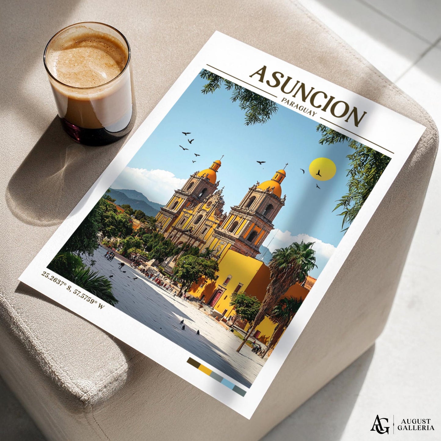 Asunción Paraguay Retro Travel Print