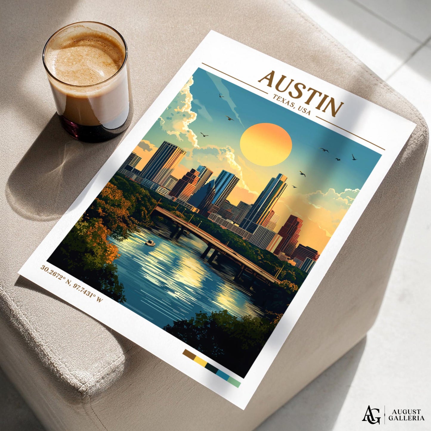 Austin Texas Retro Travel Print