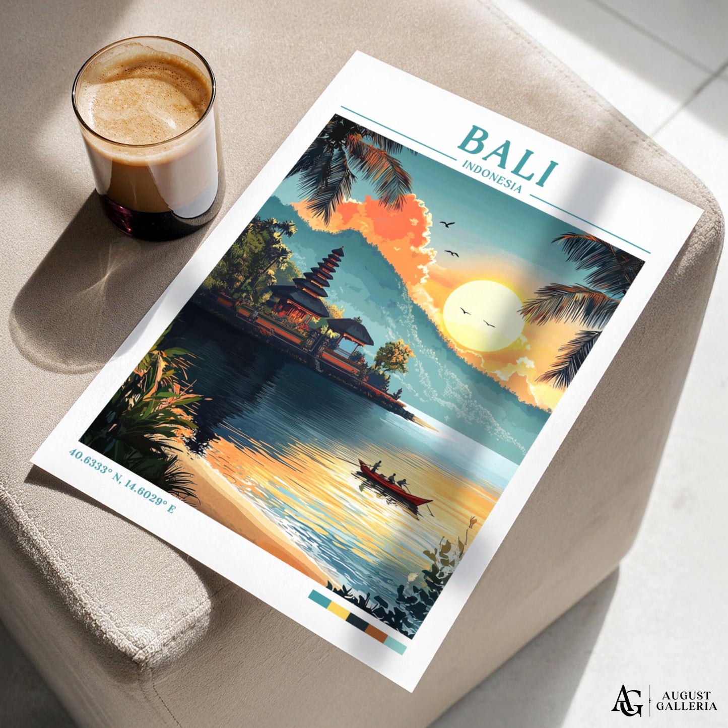 Bali Indonesia Retro Travel Print
