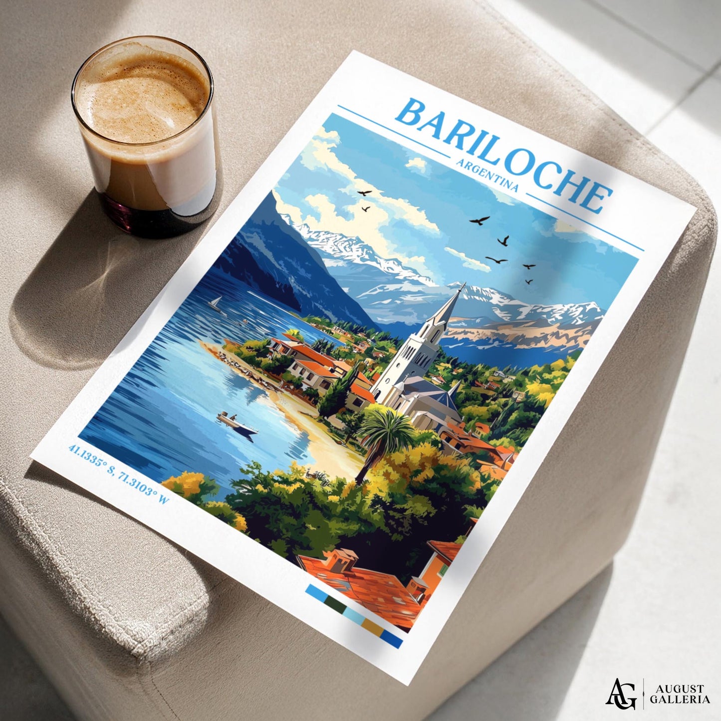 Bariloche Argentina Retro Travel Print