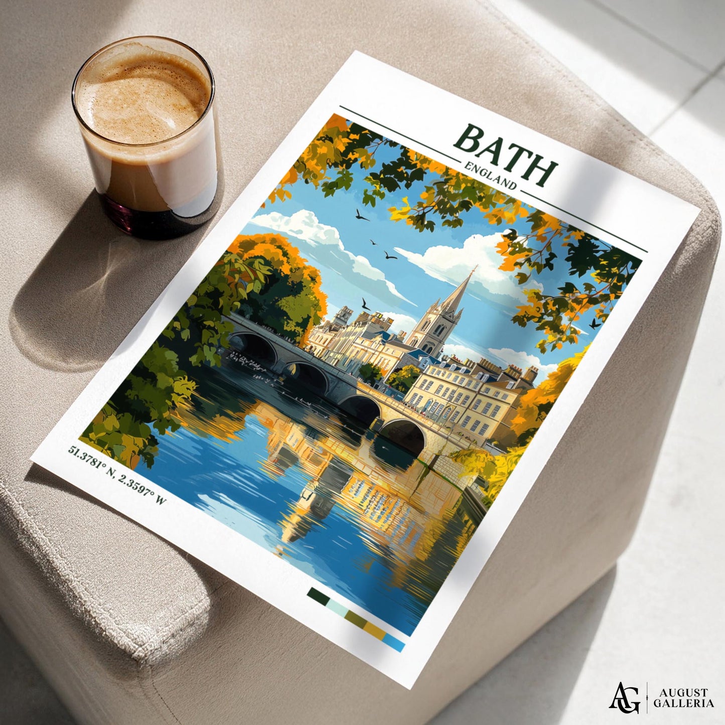 Bath England Retro Travel Print