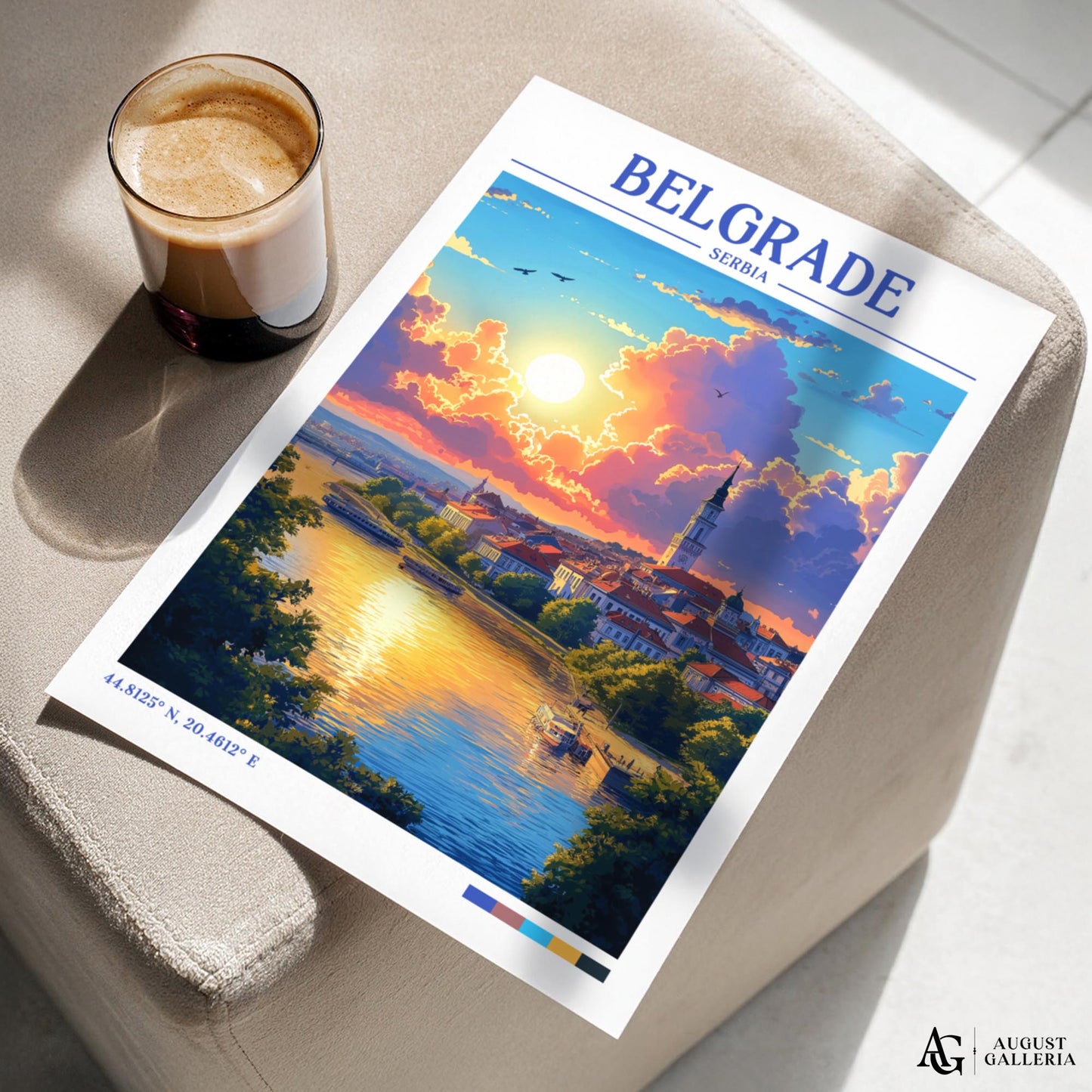 Belgrade Serbia Retro Travel Print