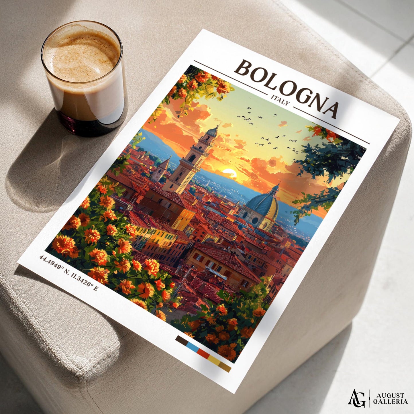 Bologna Italy Retro Travel Print