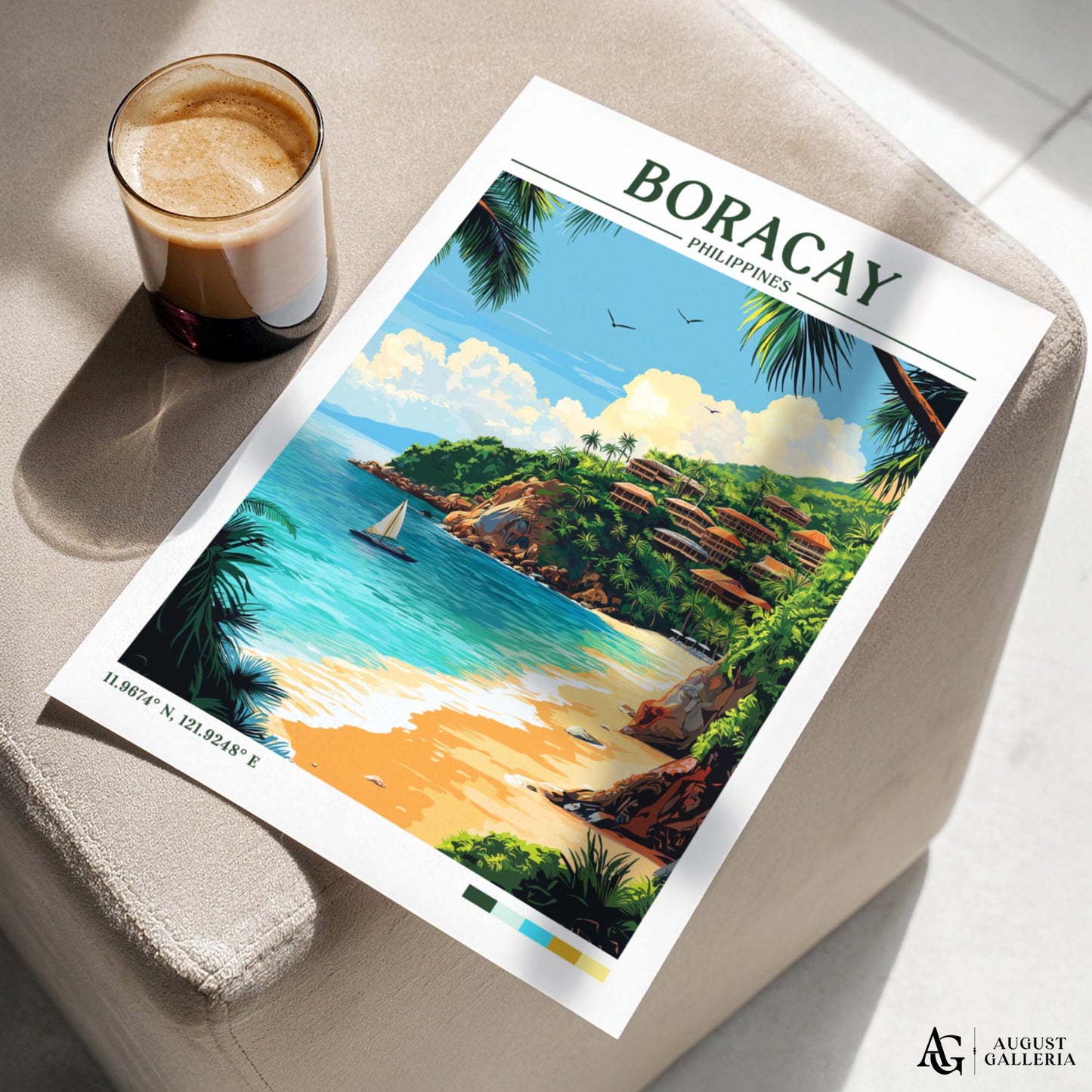 Boracay Philippines Retro Travel Print