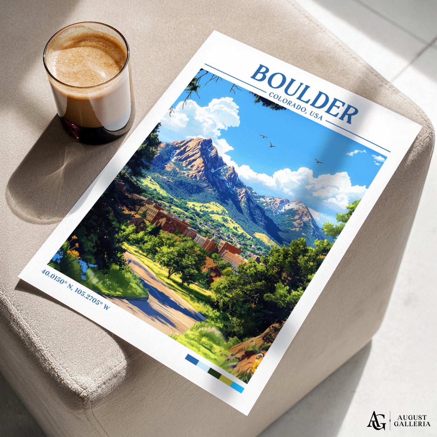 Boulder Colorado Retro Travel Print