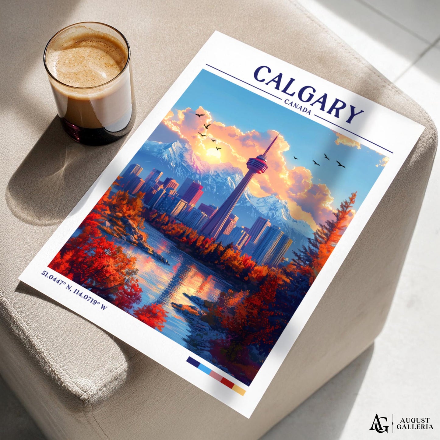 Calgary Canada Retro Travel Print