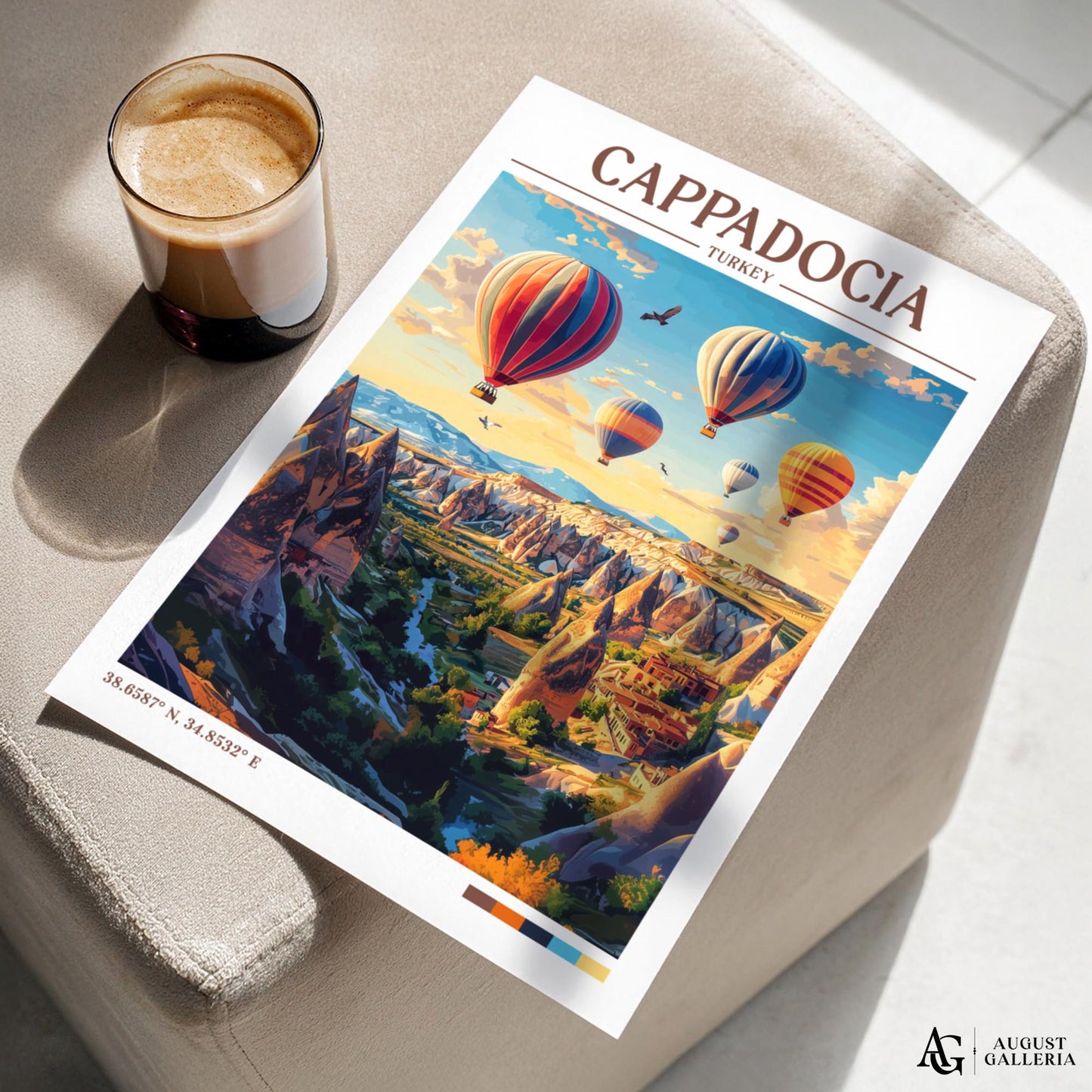 Cappadocia Turkey Retro Travel Print
