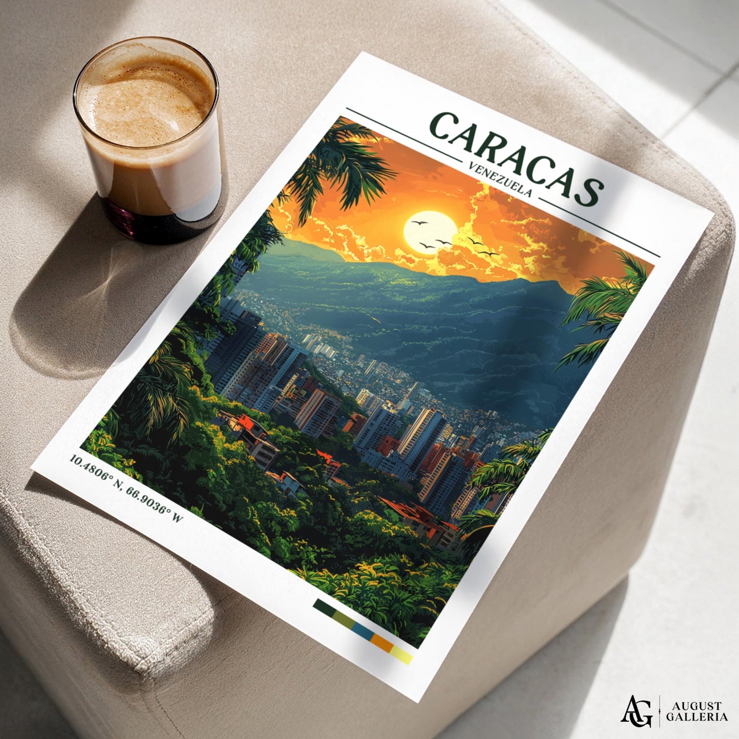 Caracas Venezuela Retro Travel Print