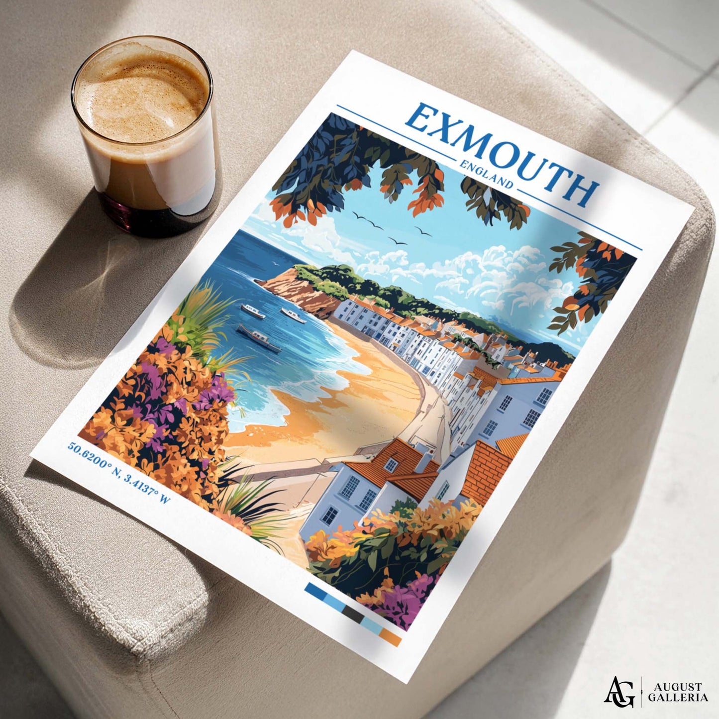 Exmouth England Retro Travel Print