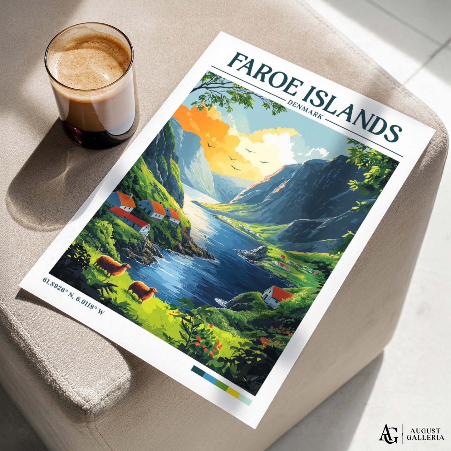 Faroe Islands Retro Travel Print