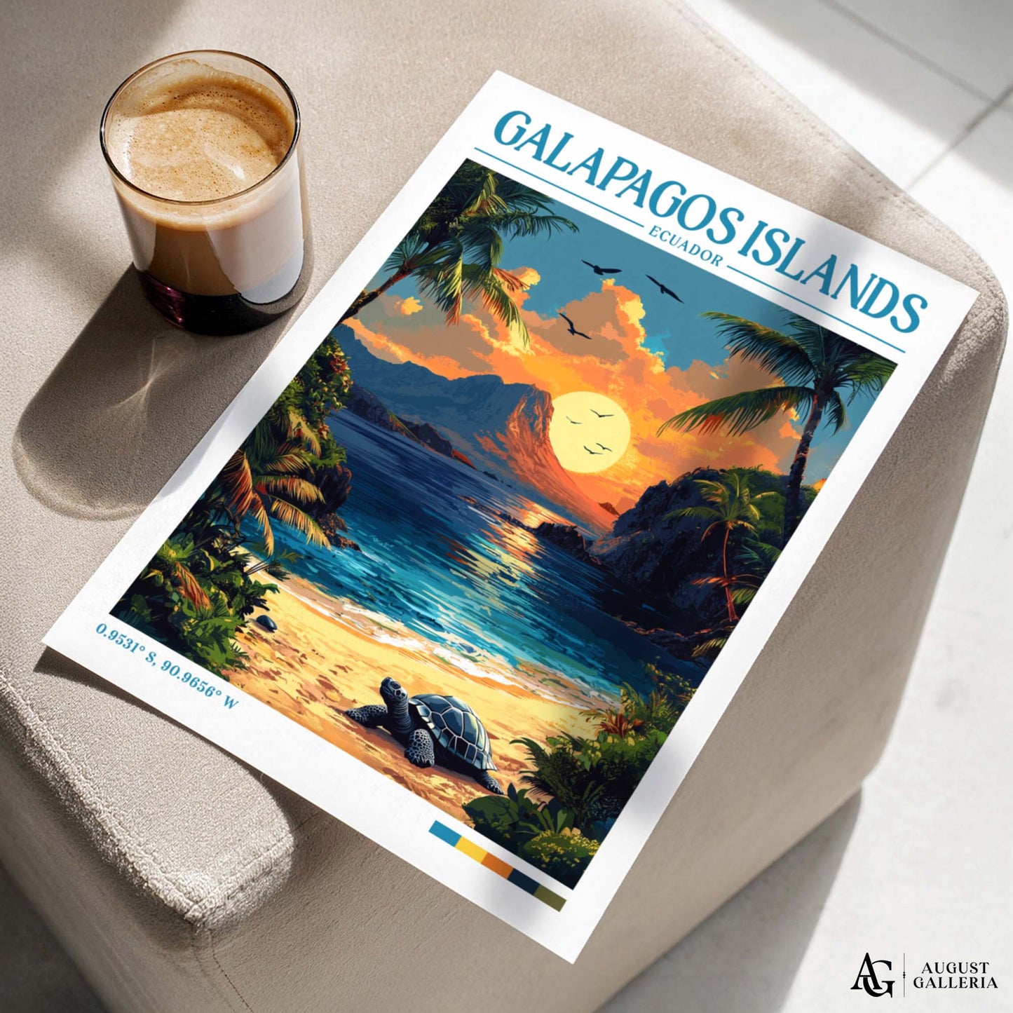 Galápagos Islands Retro Travel Print