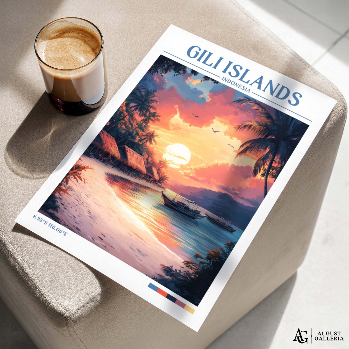 Gili Islands Retro Travel Print