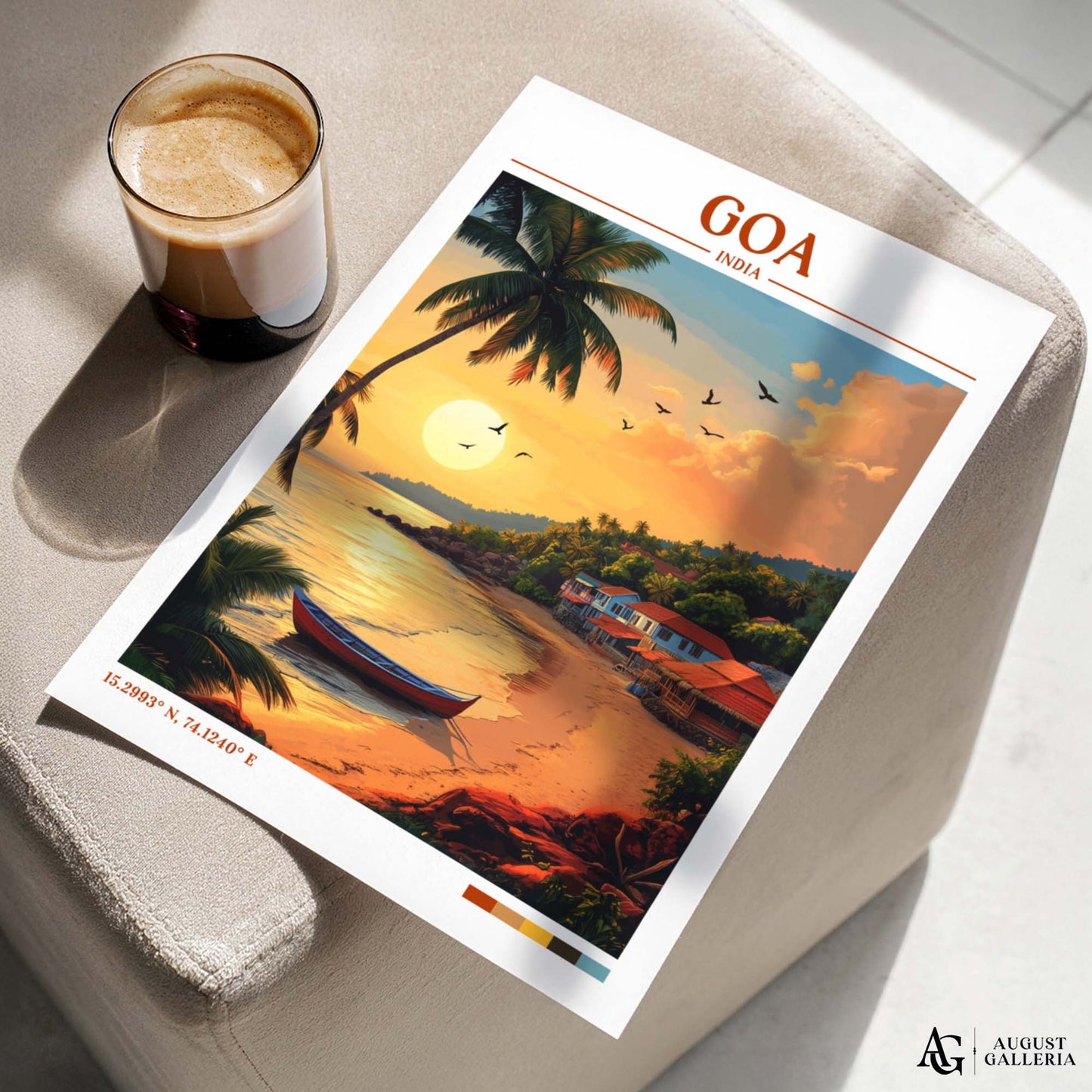 Goa India Retro Travel Print