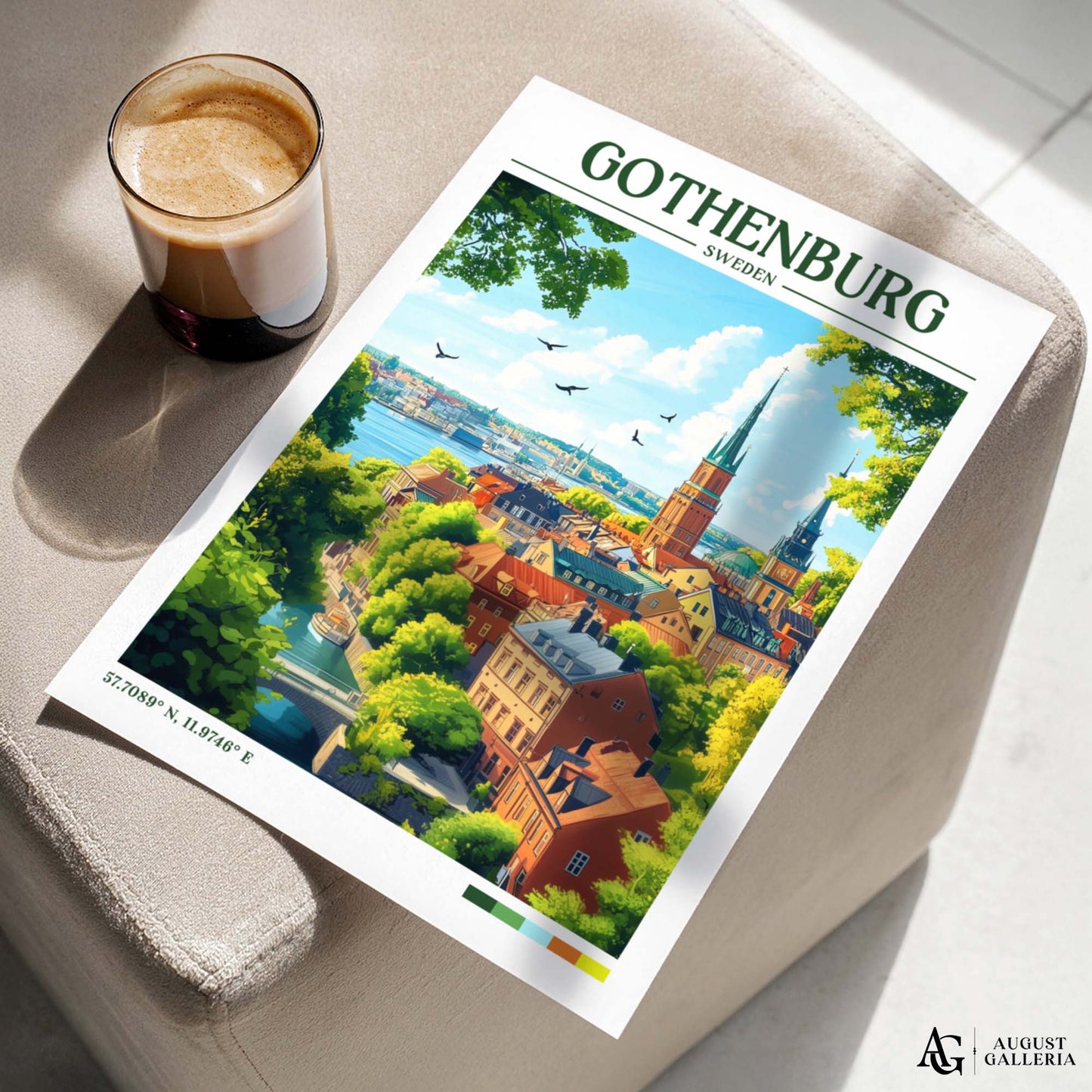 Gothenburg Sweden Retro Travel Print