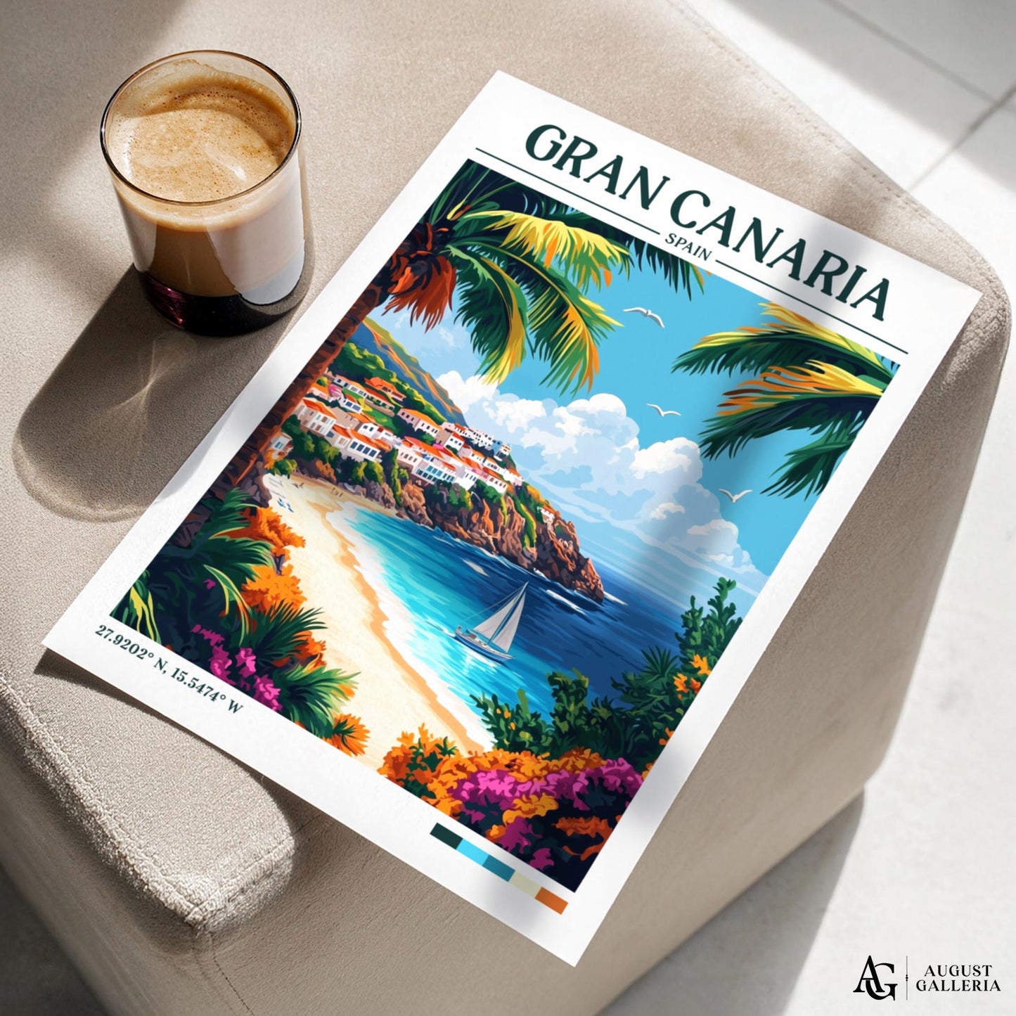 Gran Canaria Retro Travel Print
