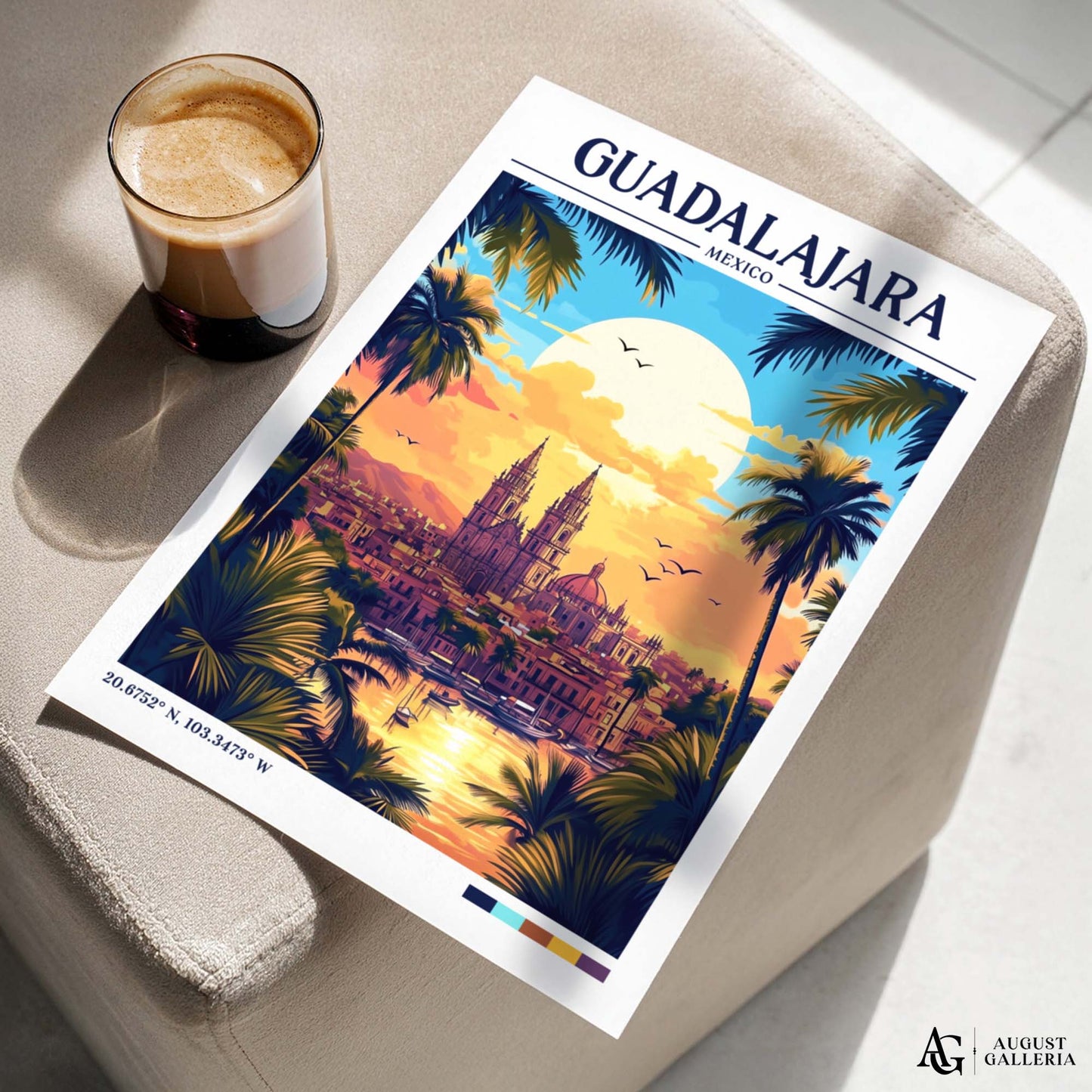 Guadalajara Mexico Retro Travel Print