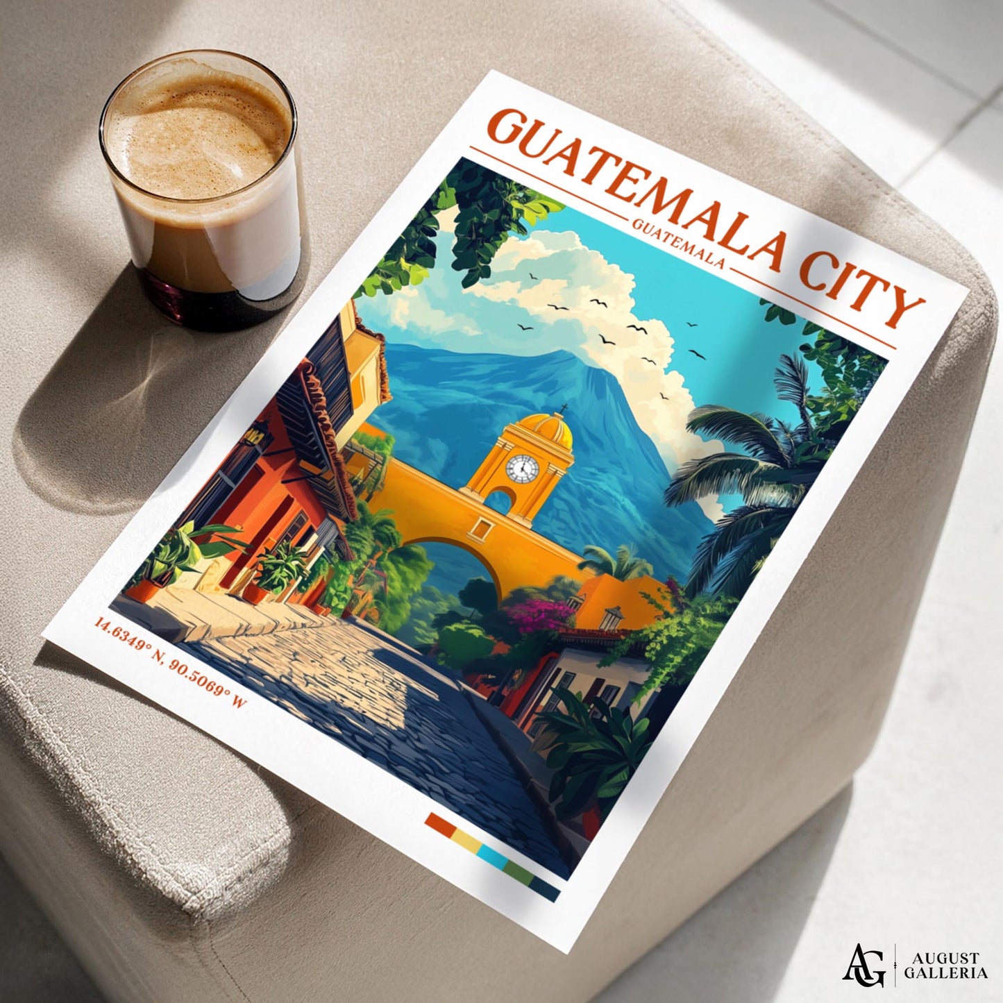 Guatemala City Retro Travel Print