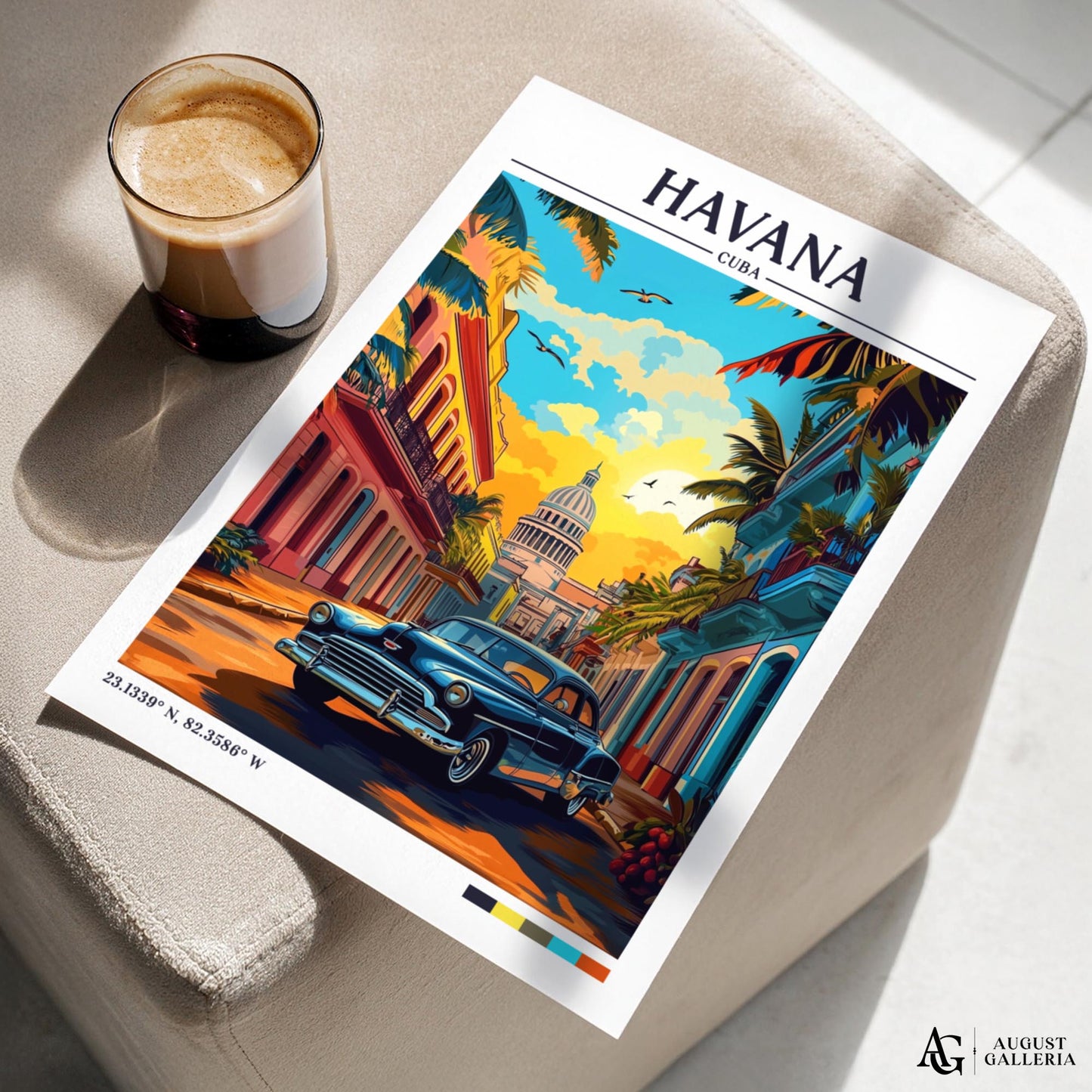 Havana Cuba Retro Travel Print