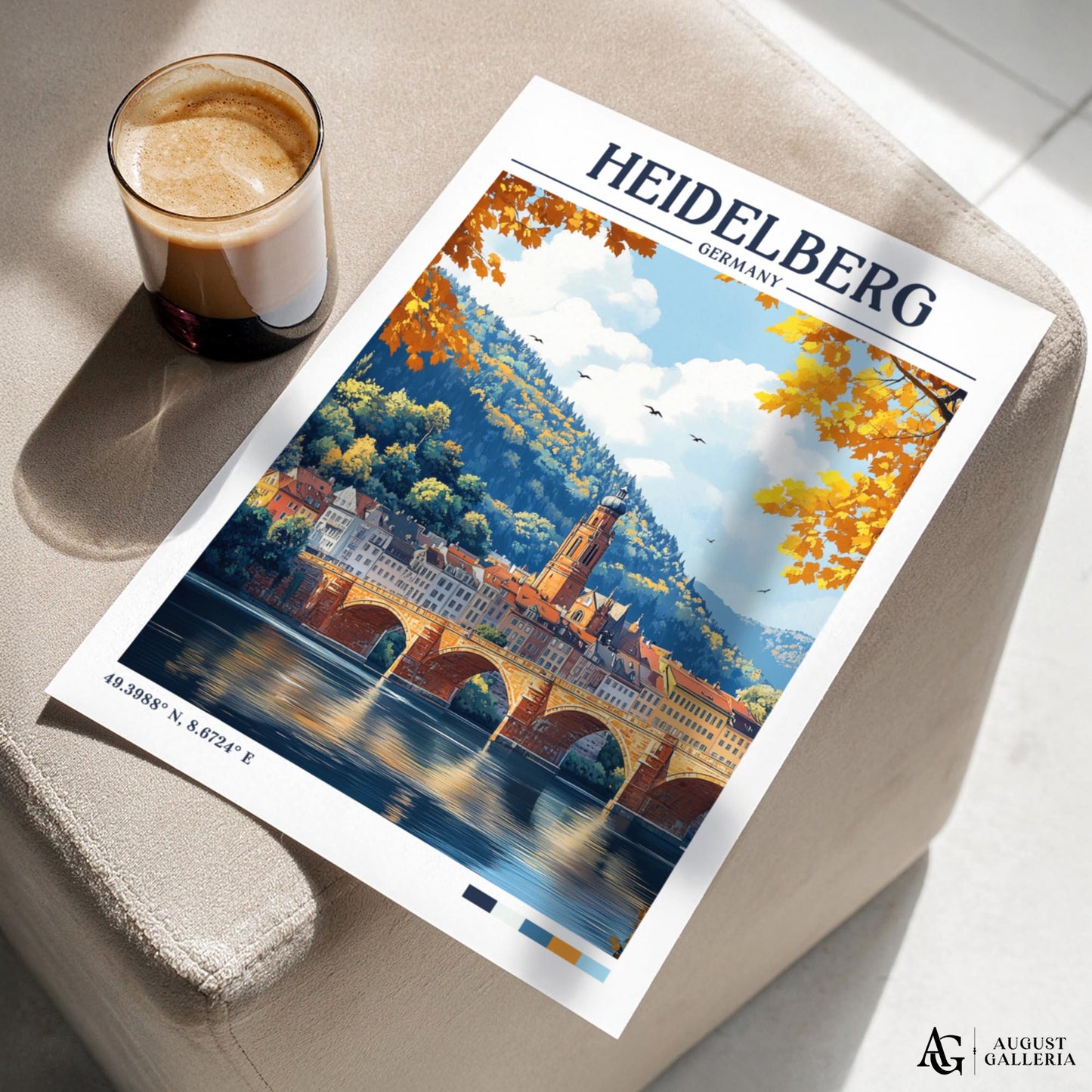 Heidelberg Germany Retro Travel Print