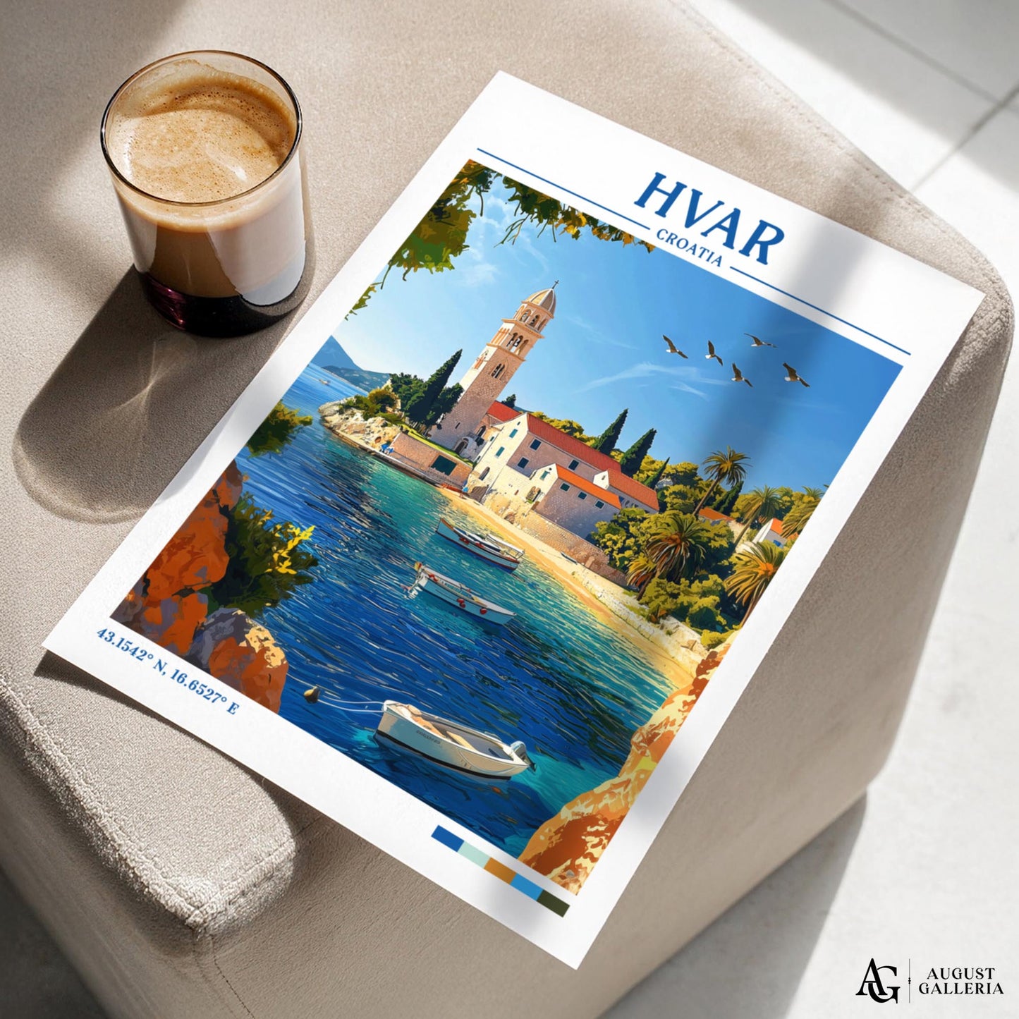 Hvar Croatia Retro Travel Print