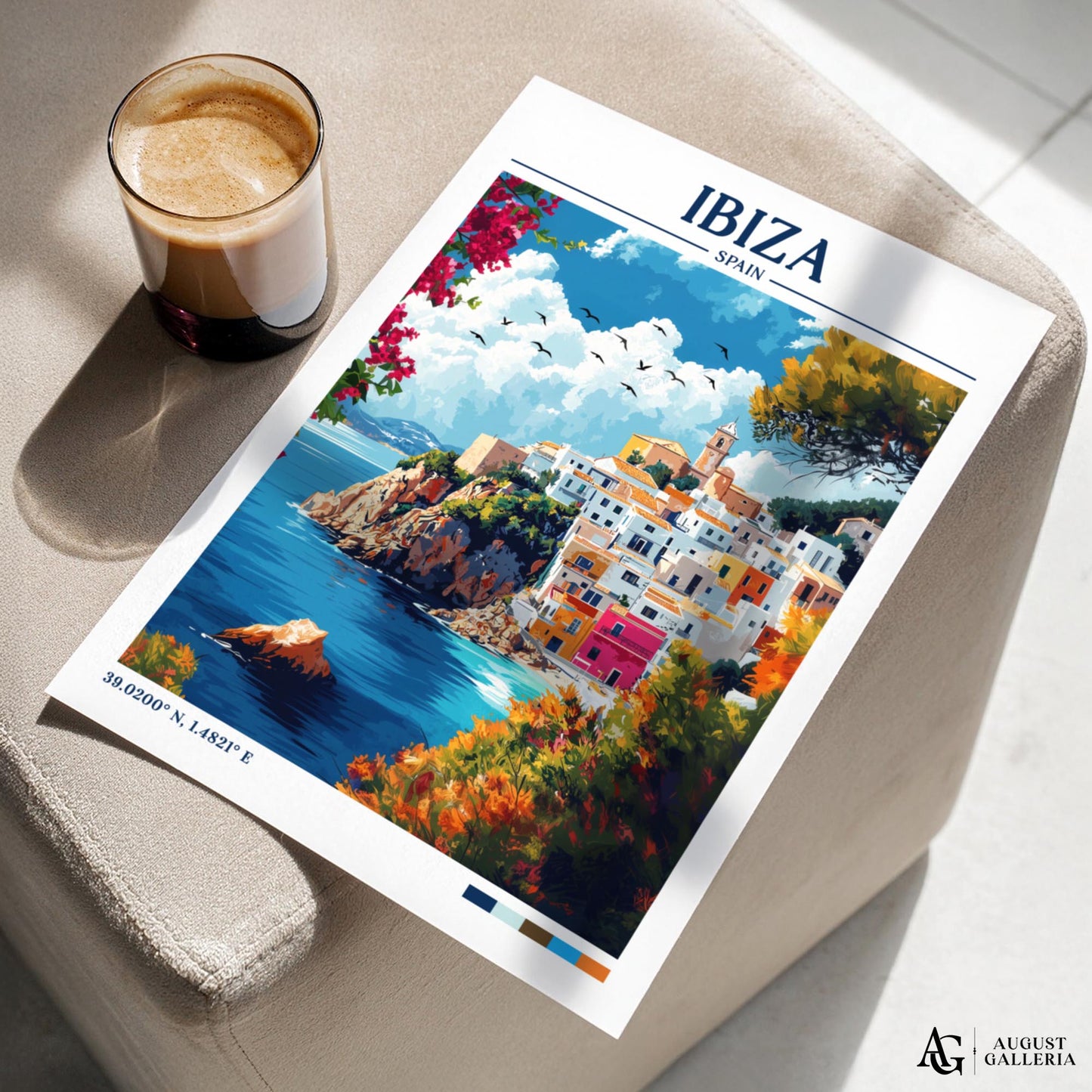 Ibiza Spain Retro Travel Print