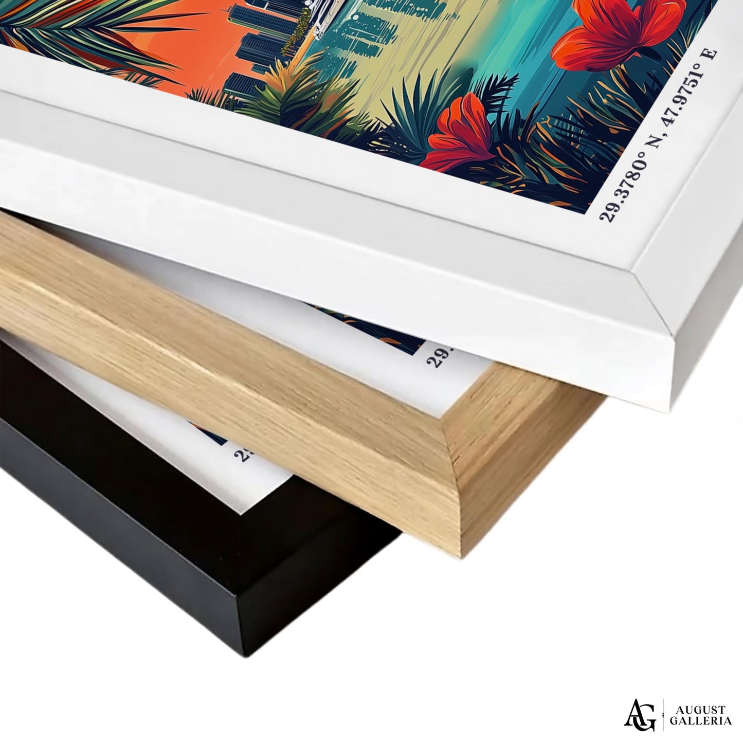 Kuwait City Retro Travel Print