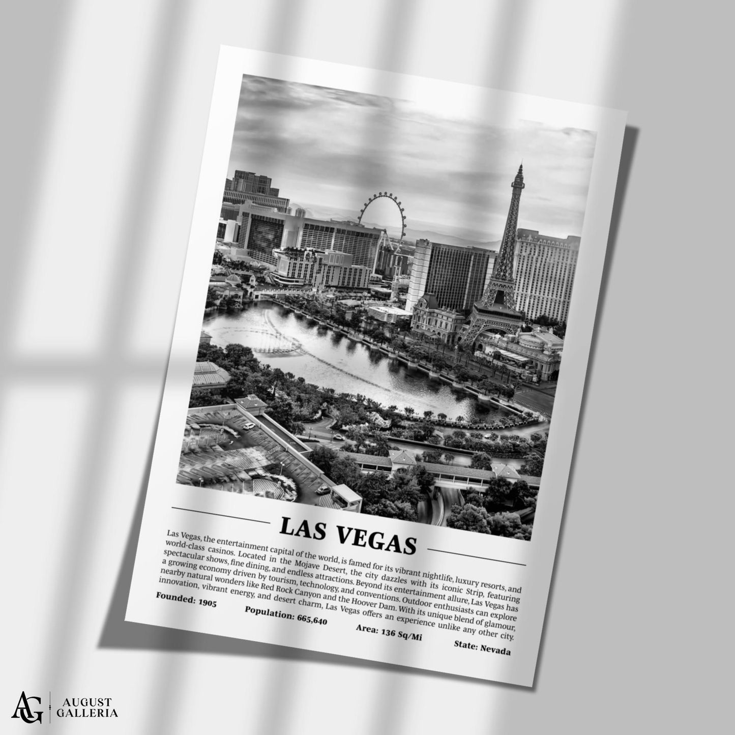 Las Vegas Black & White City Print