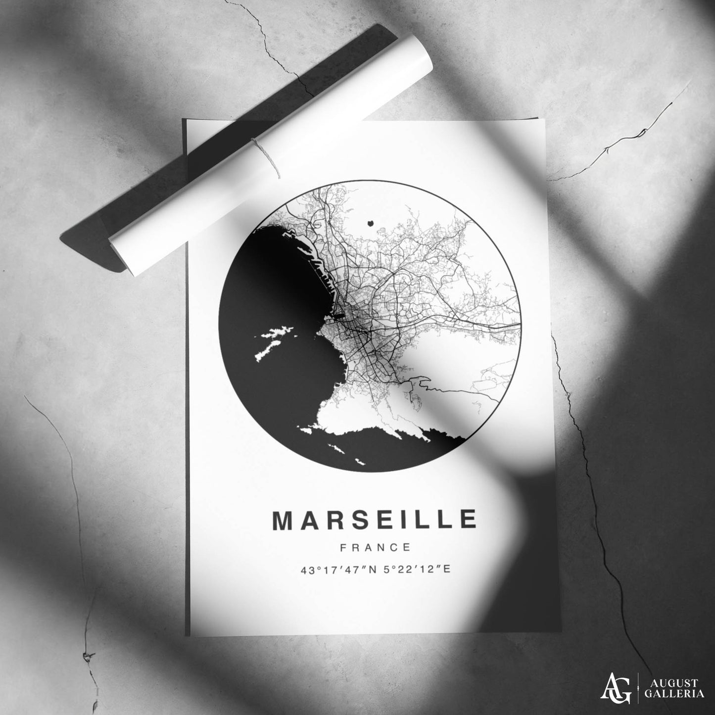 Marseille Minimalist Map