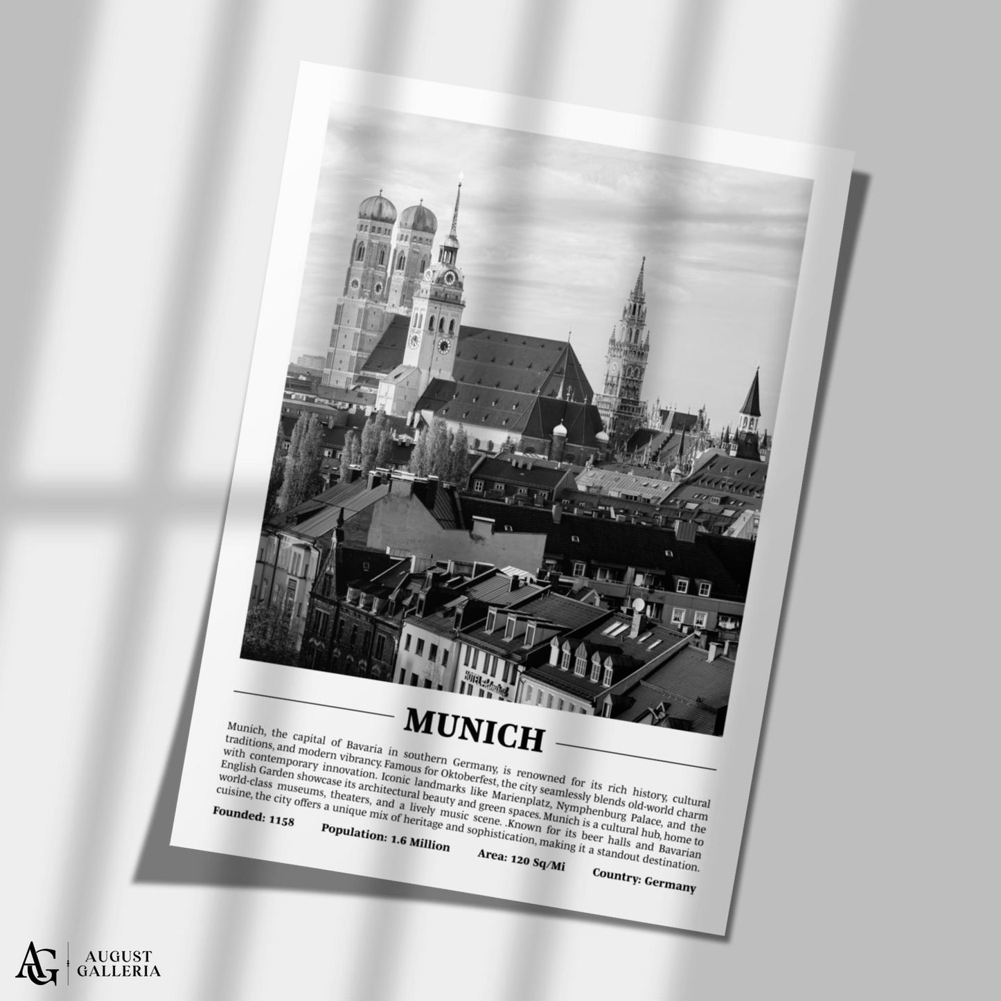 Munich Black & White City Print