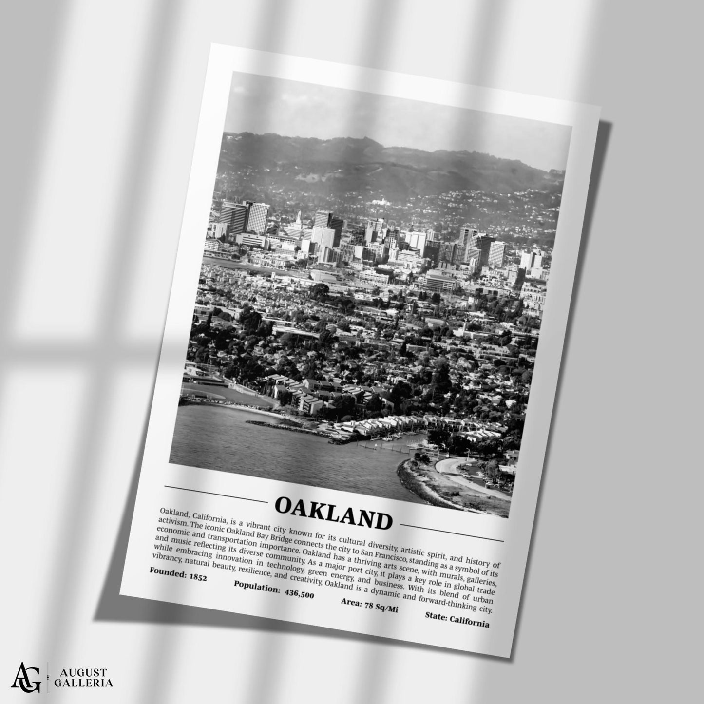 Oakland Black & White City Print