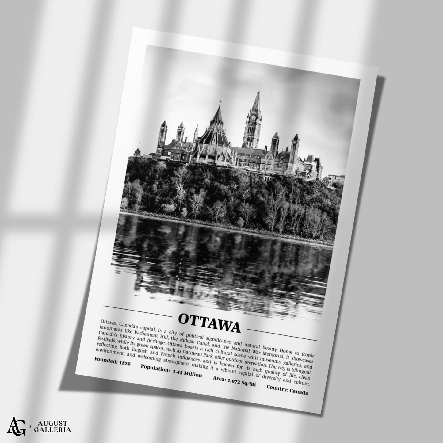 Ottawa Black & White City Print