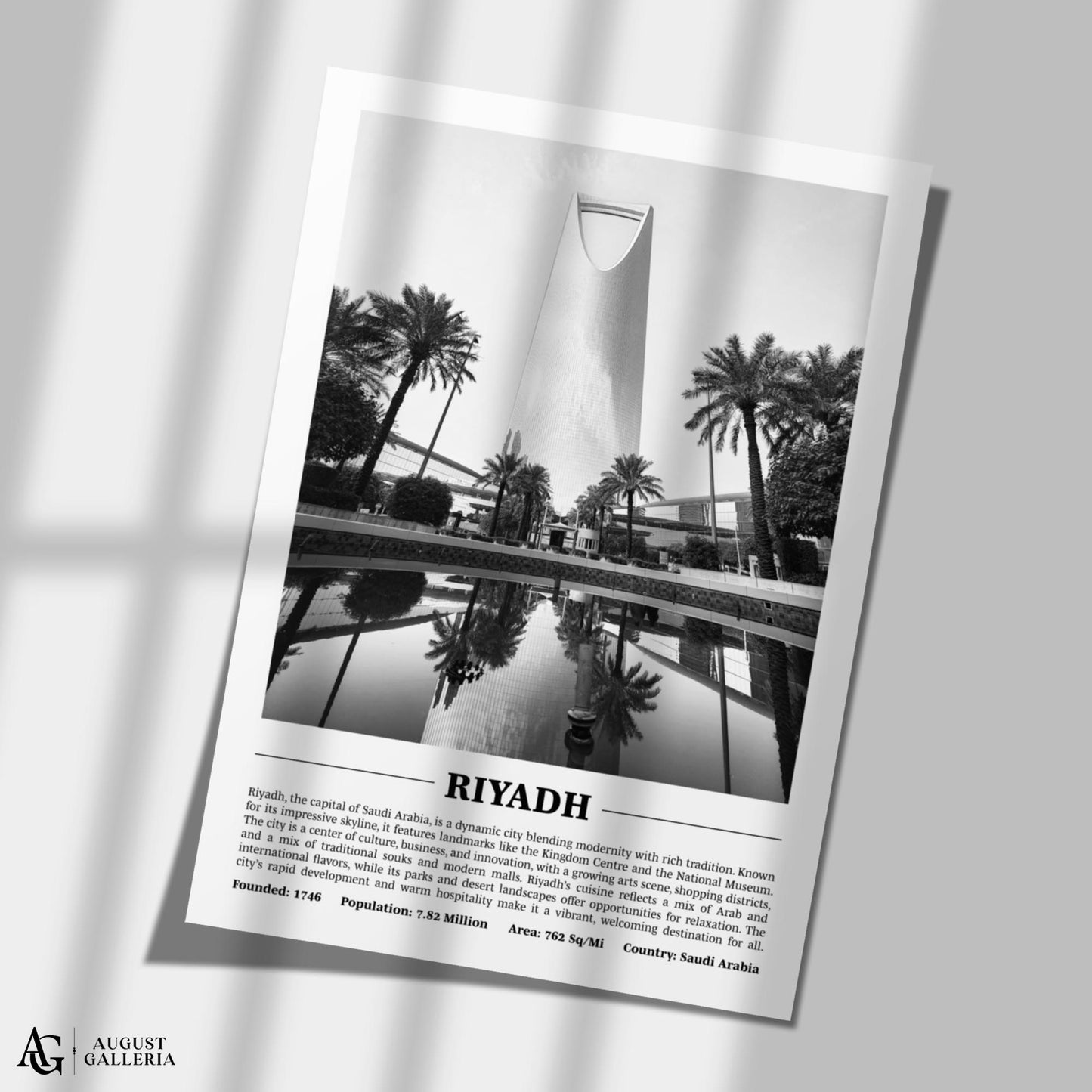 Riyadh Black & White City Print
