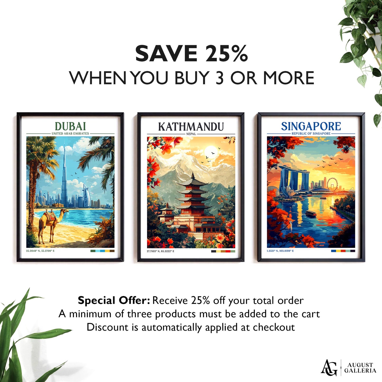 Kathmandu Nepal Retro Travel Print