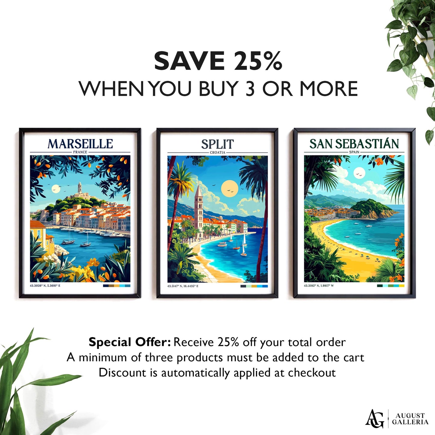 Split Croatia Retro Travel Print