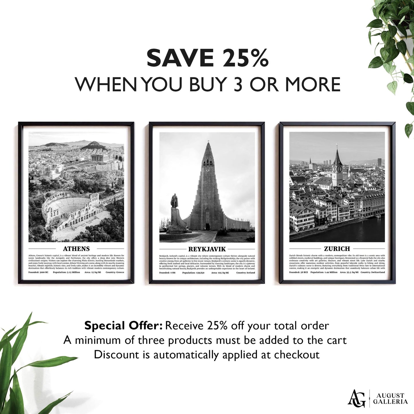 Reykjavik Black & White City Print