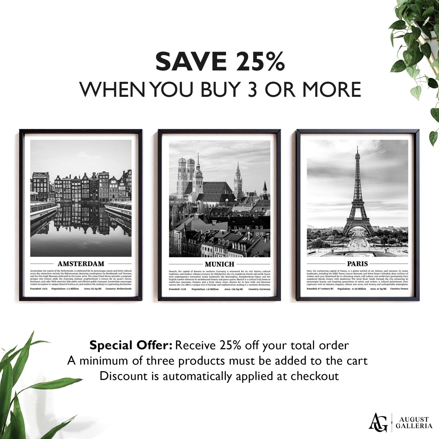 Munich Black & White City Print