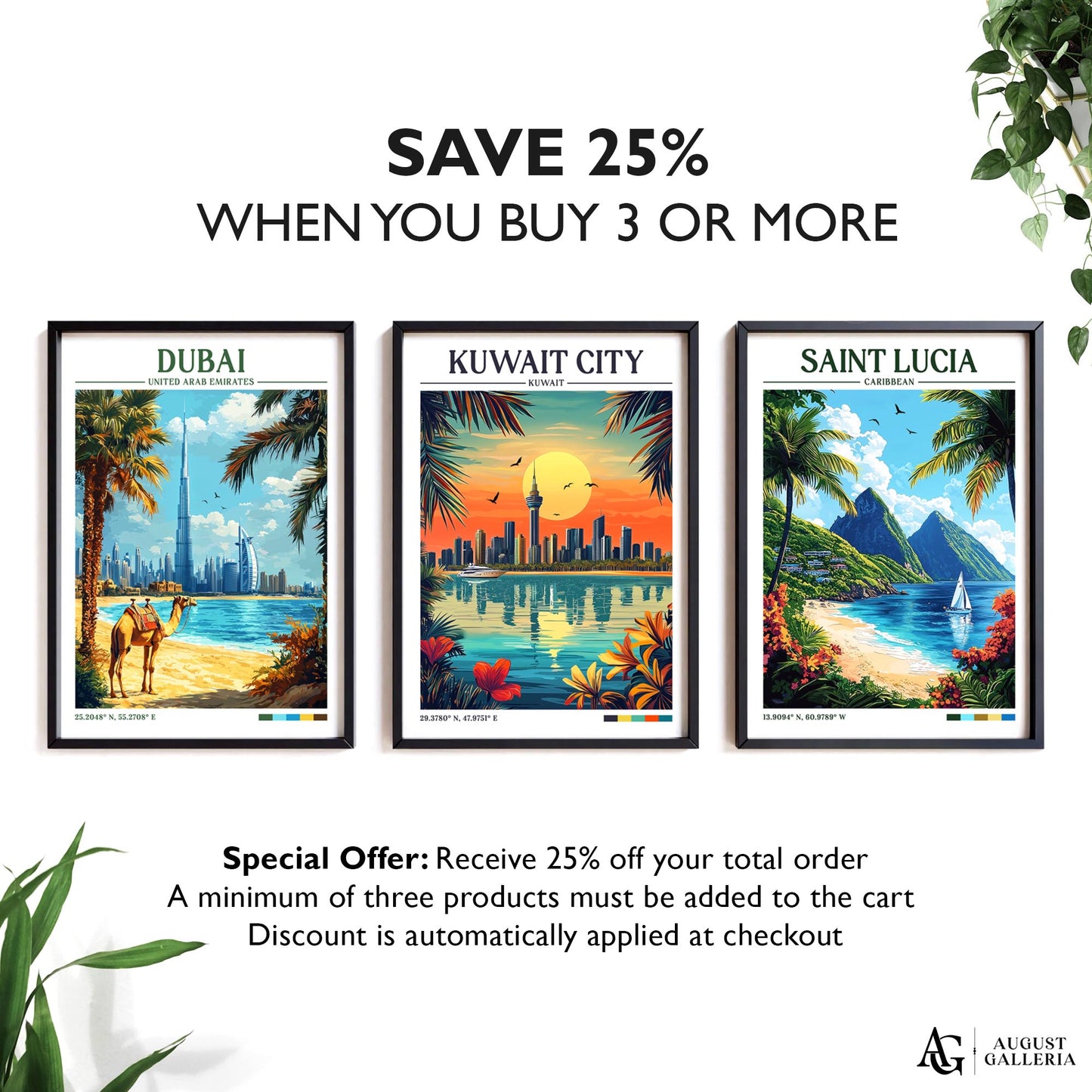 Kuwait City Retro Travel Print