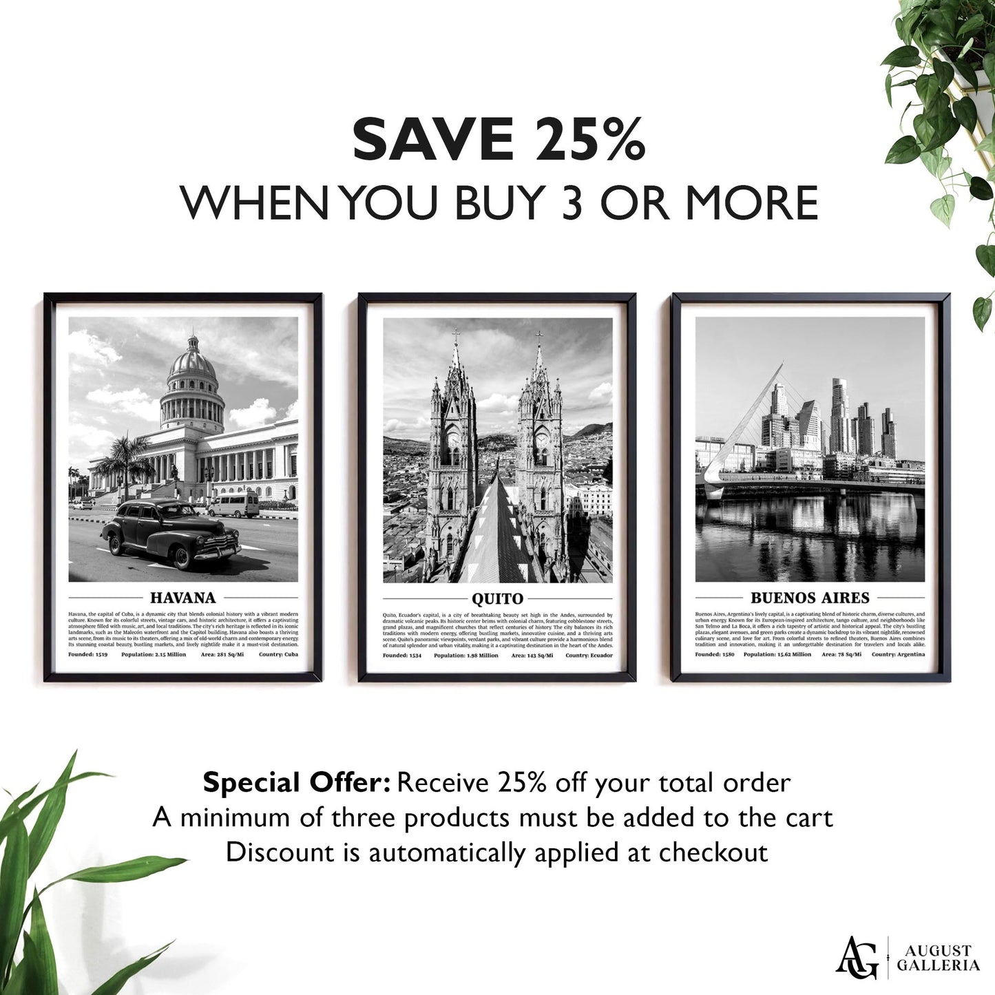 Quito Black & White City Print