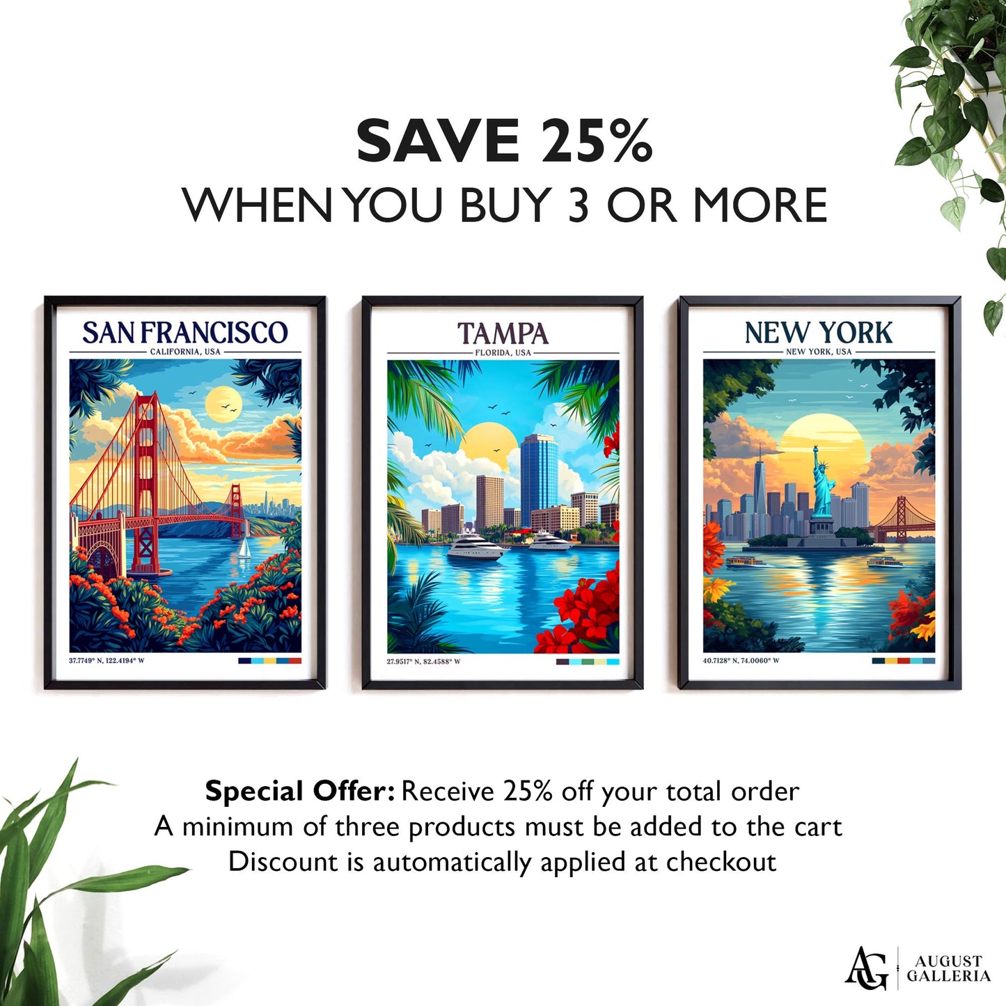 Tampa Florida Retro Travel Print