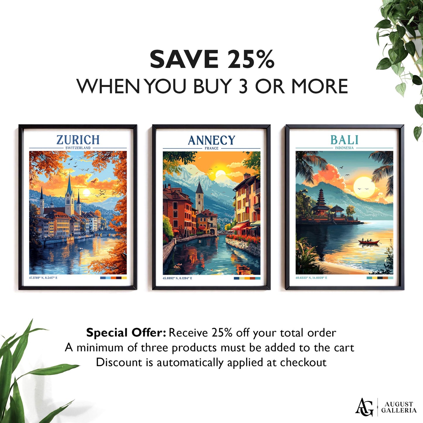 Annecy France Retro Travel Print