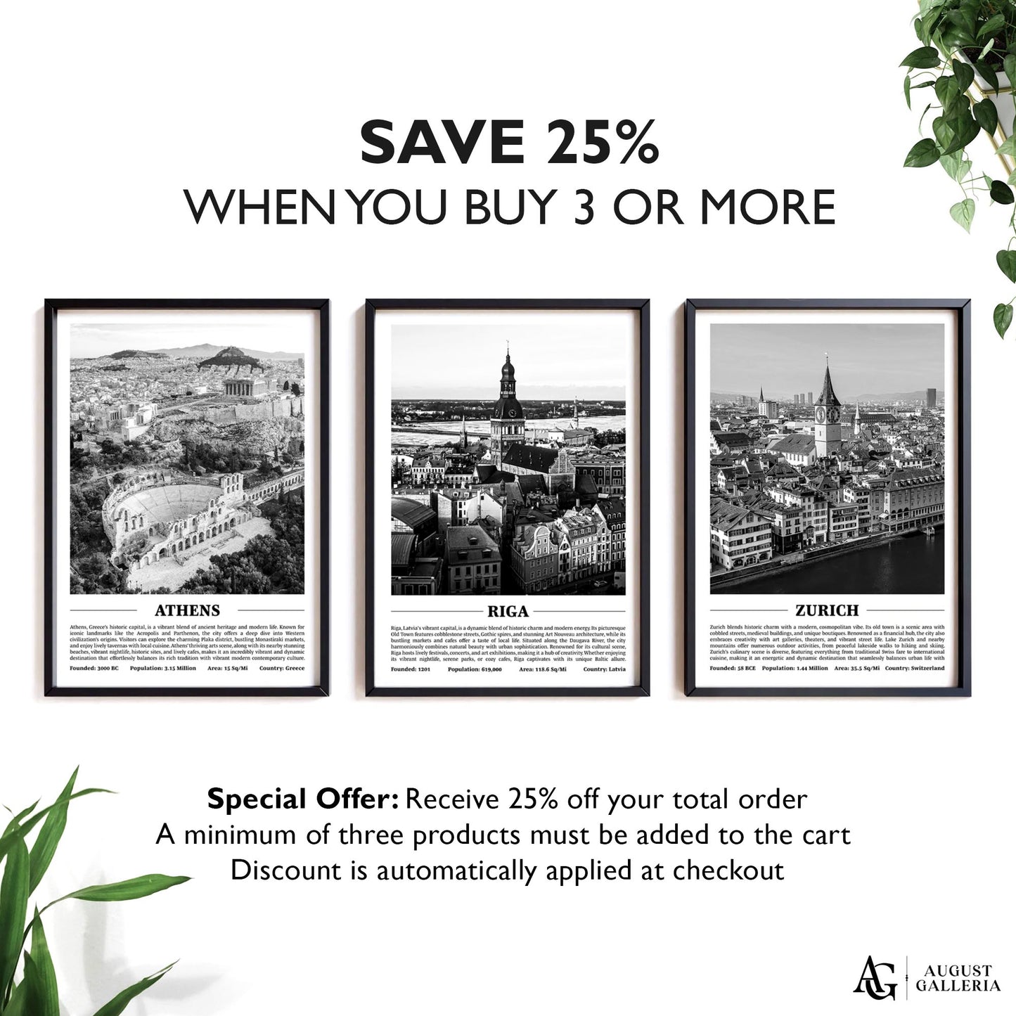 Riga Black & White City Print