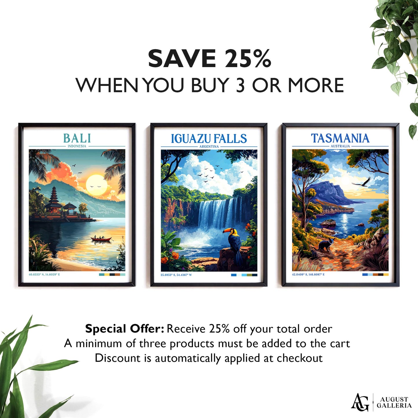 Iguazu Falls Retro Travel Print