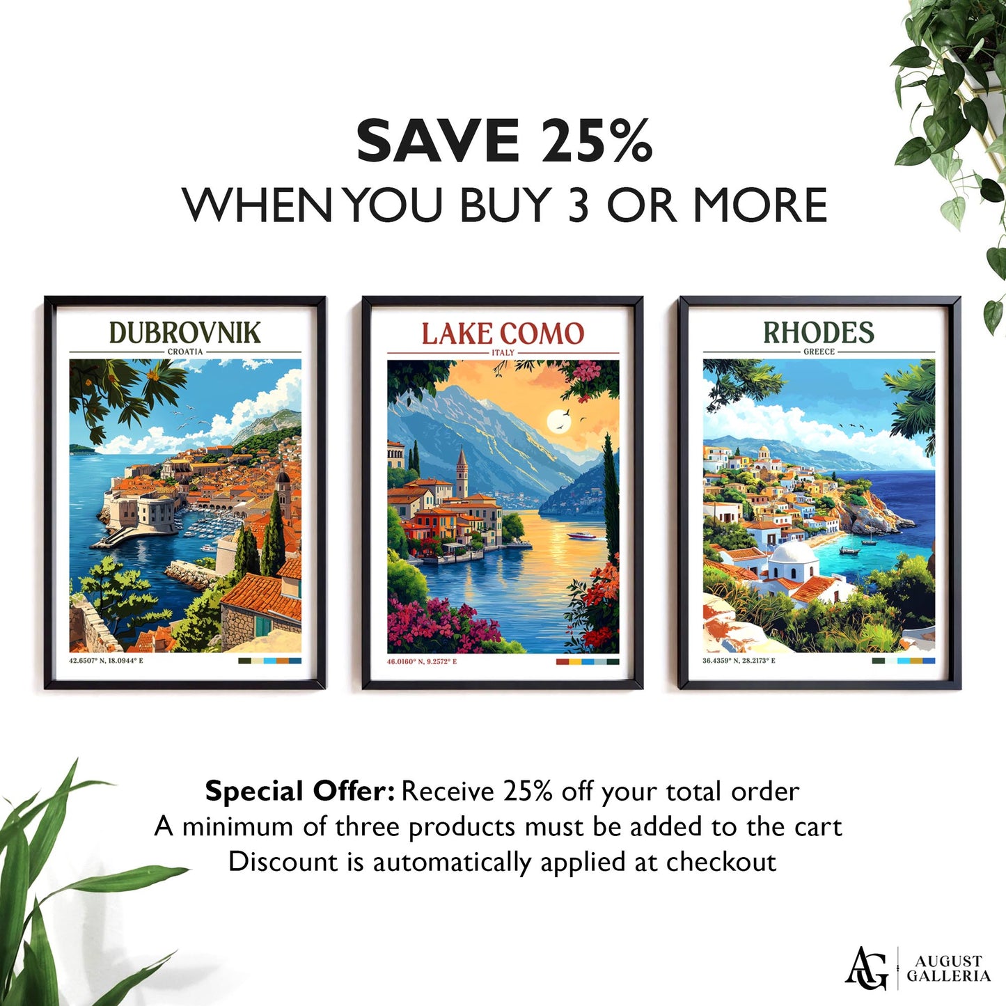 Lake Como Retro Travel Print
