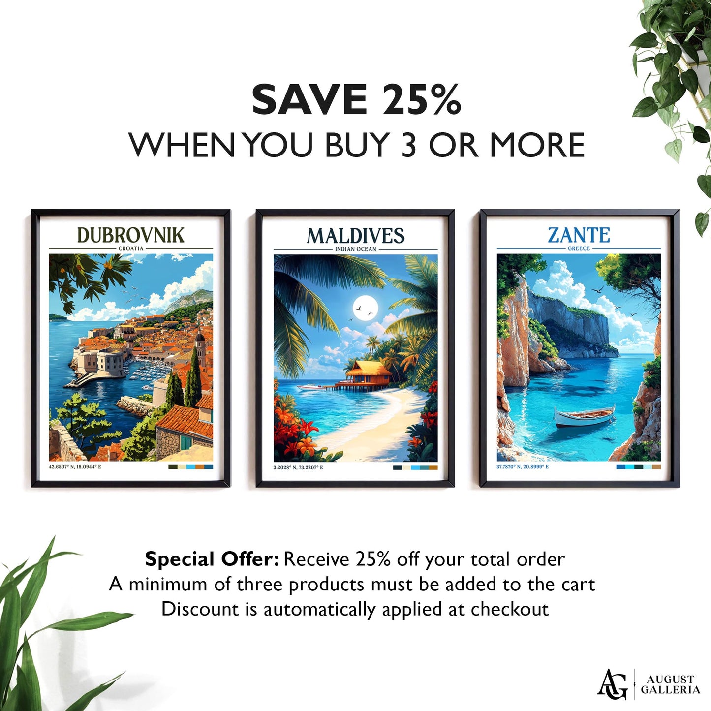 Maldives Retro Travel Print